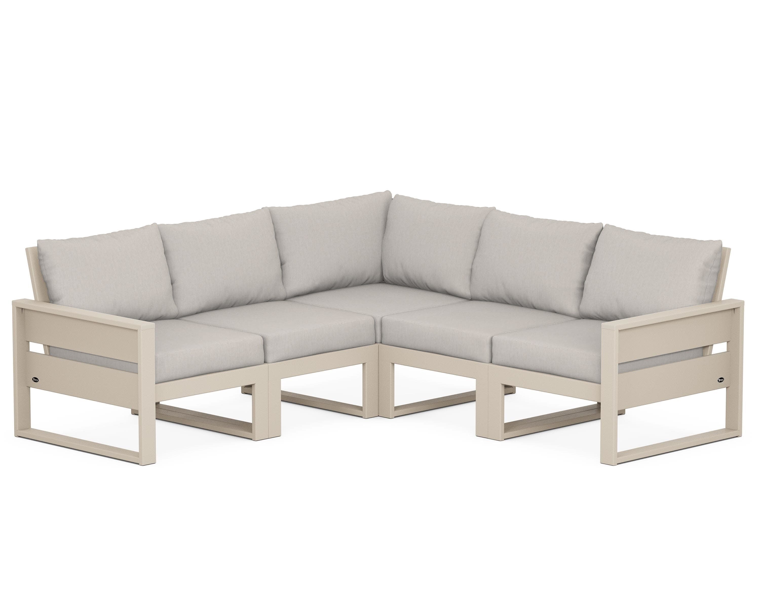 Eastport 5-Piece Sectional in Sand Castle / Cast Ash