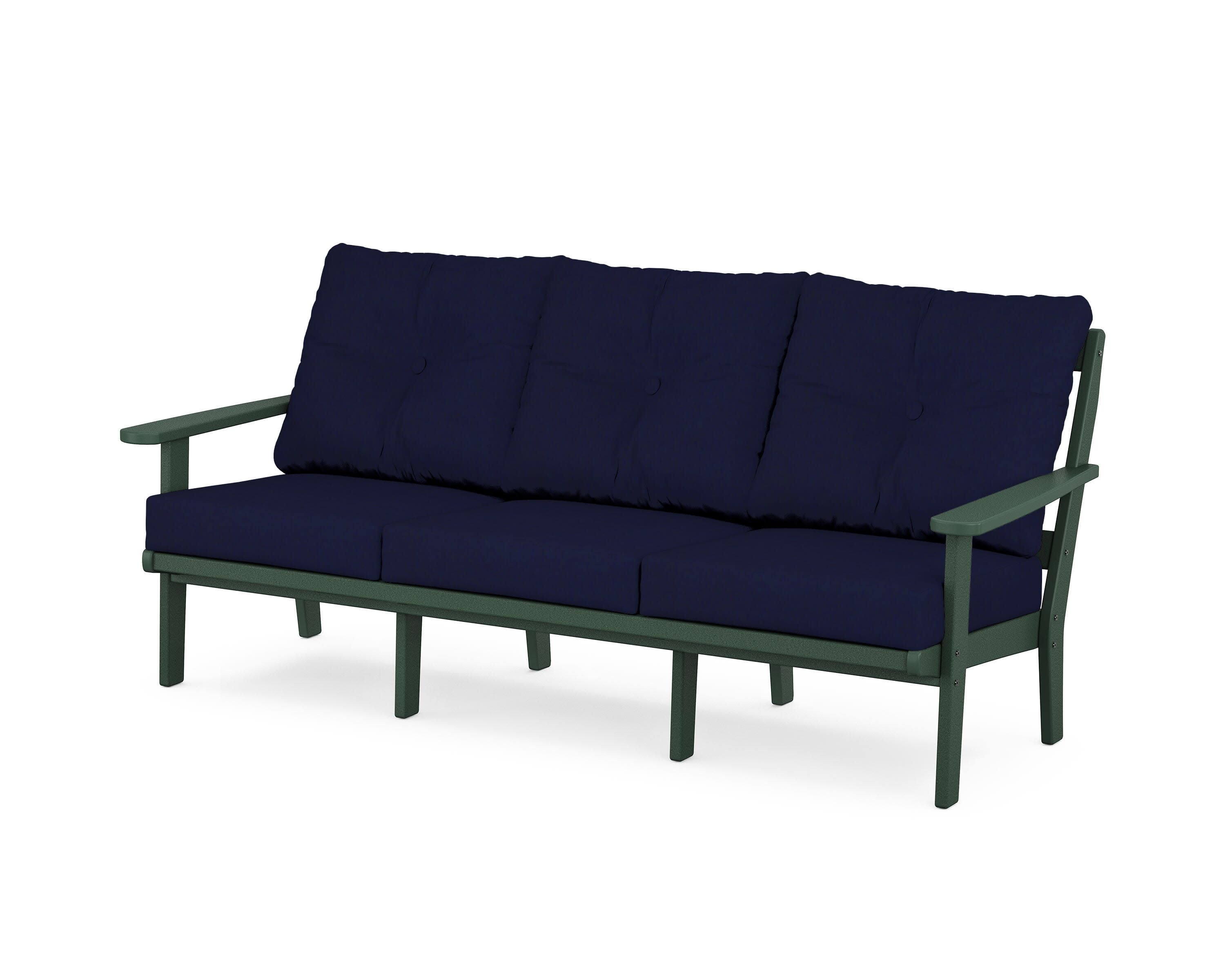 Cape Cod Deep Seating Sofa in Rainforest Canopy / Navy