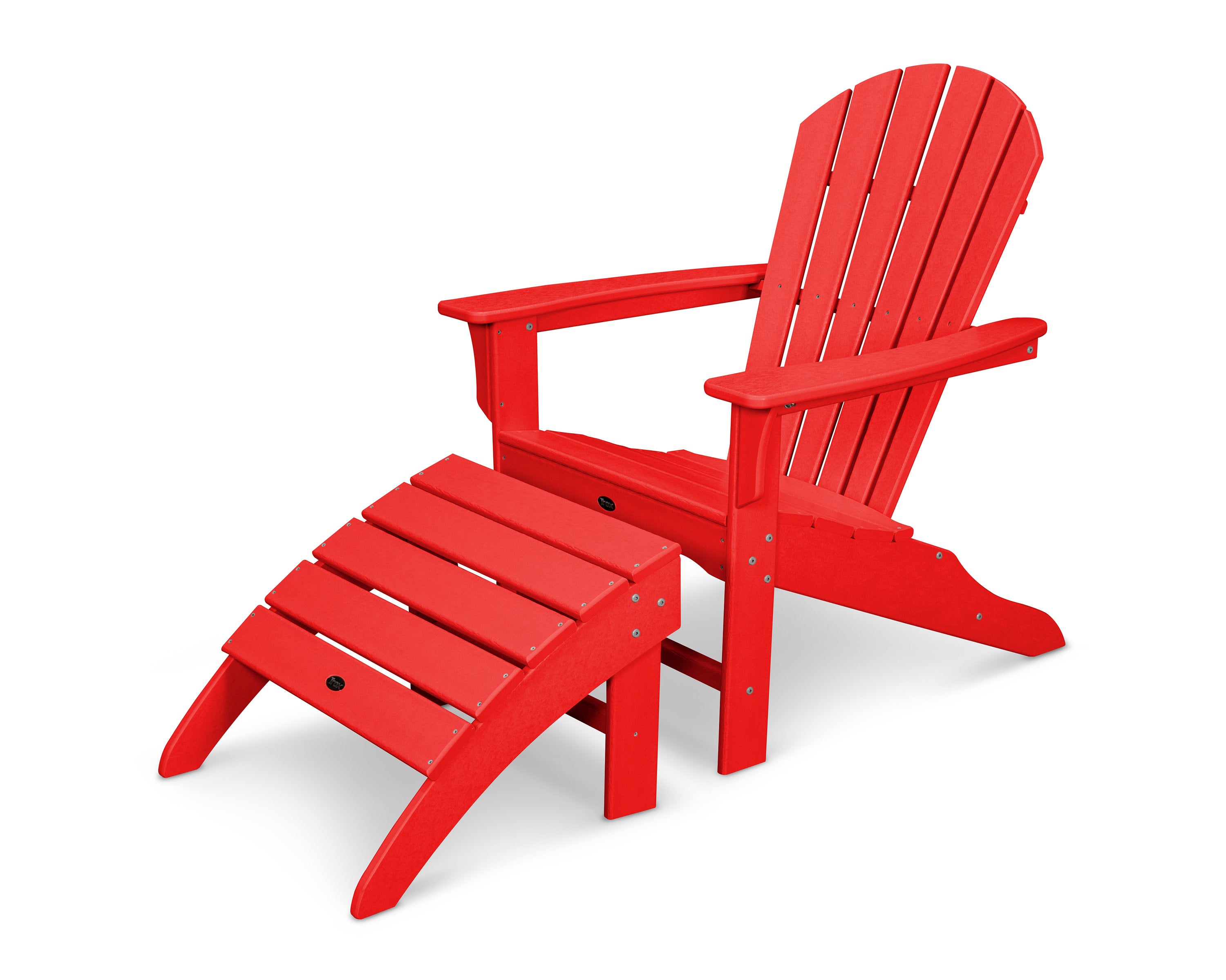 Yacht Club Shellback 2-Piece Adirondack Seating Set in Sunset Red