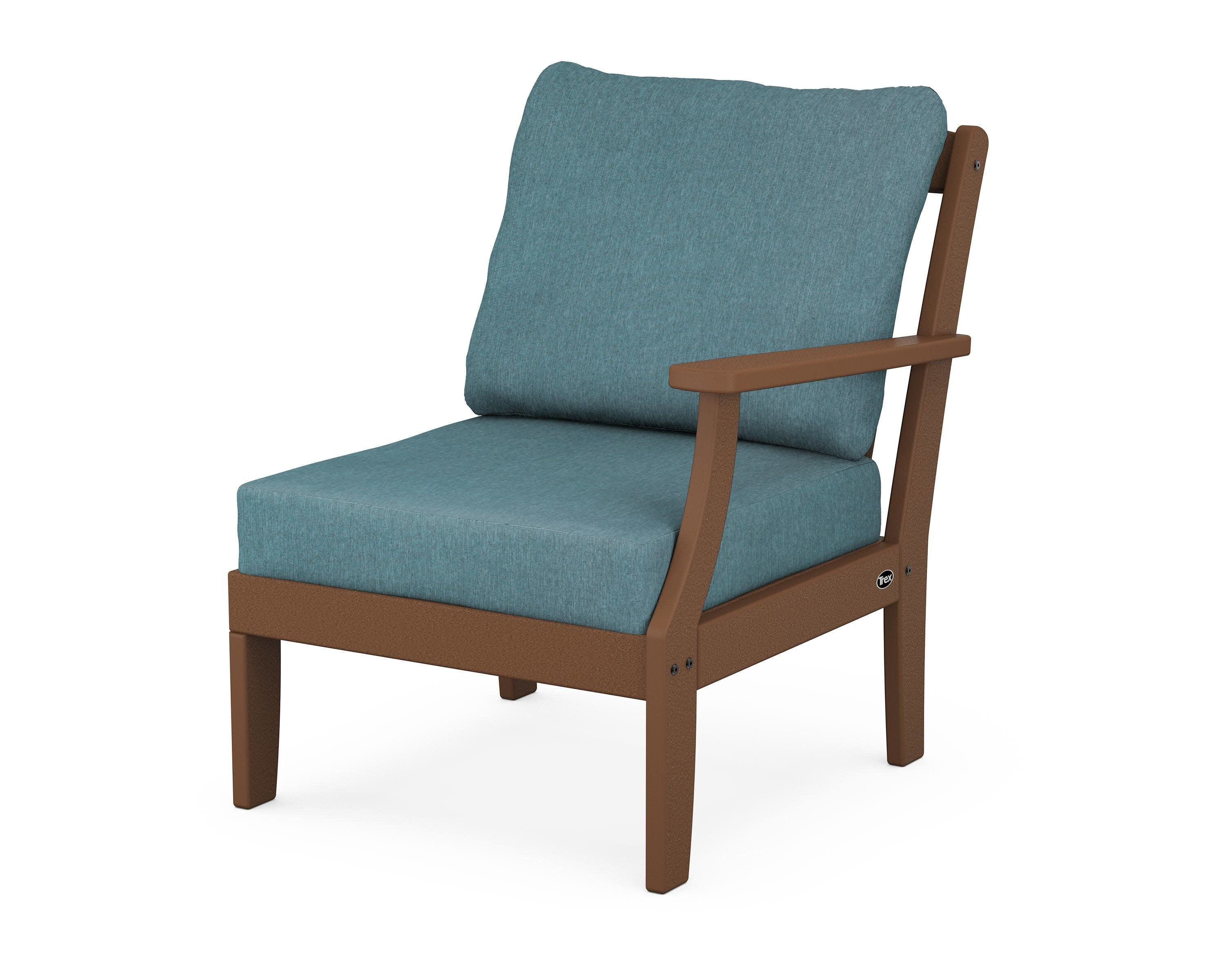 Yacht Club Modular Right Arm Chair in Tree House / Ocean Teal