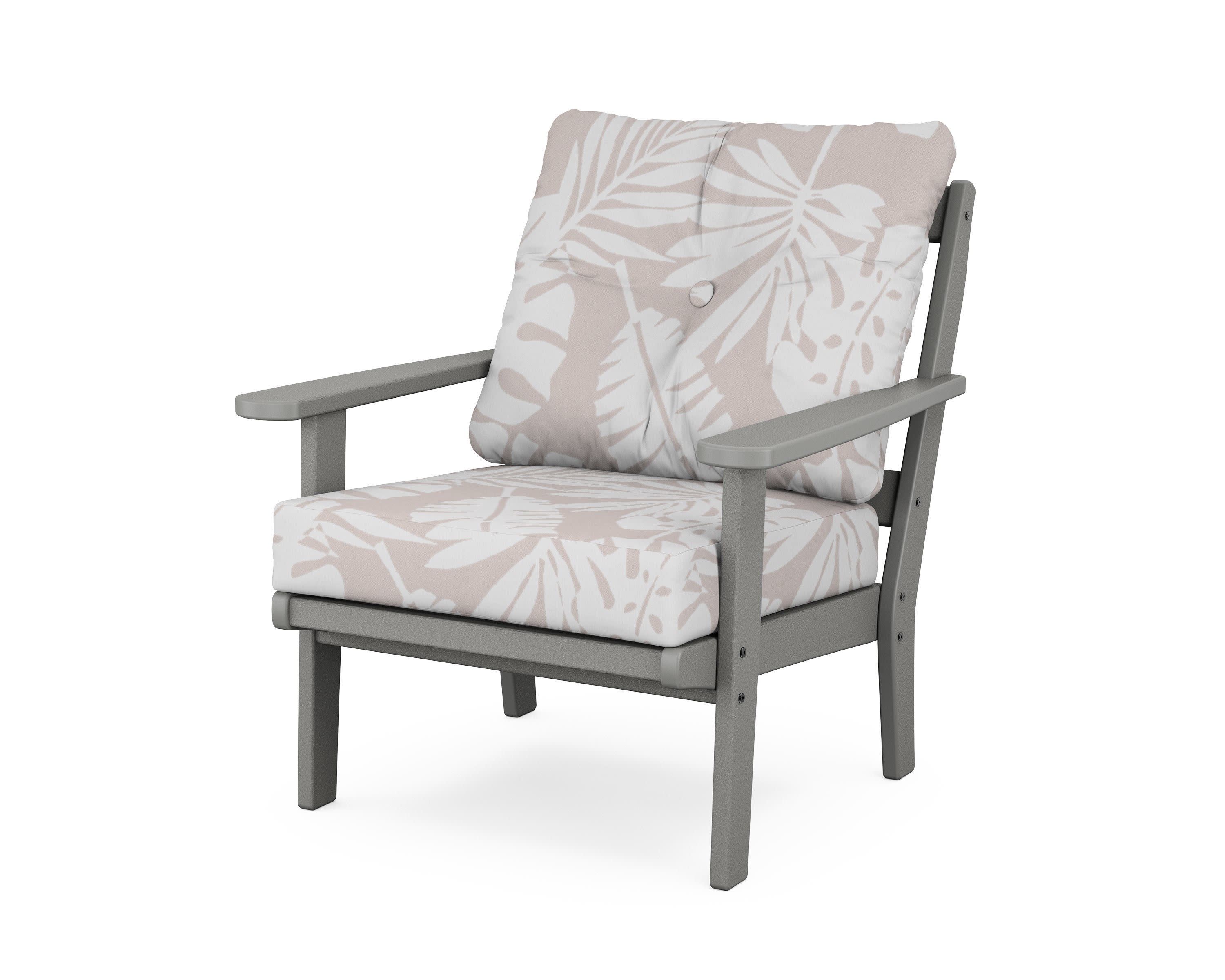Cape Cod Deep Seating Chair in Stepping Stone / Leaf Dune Burlap