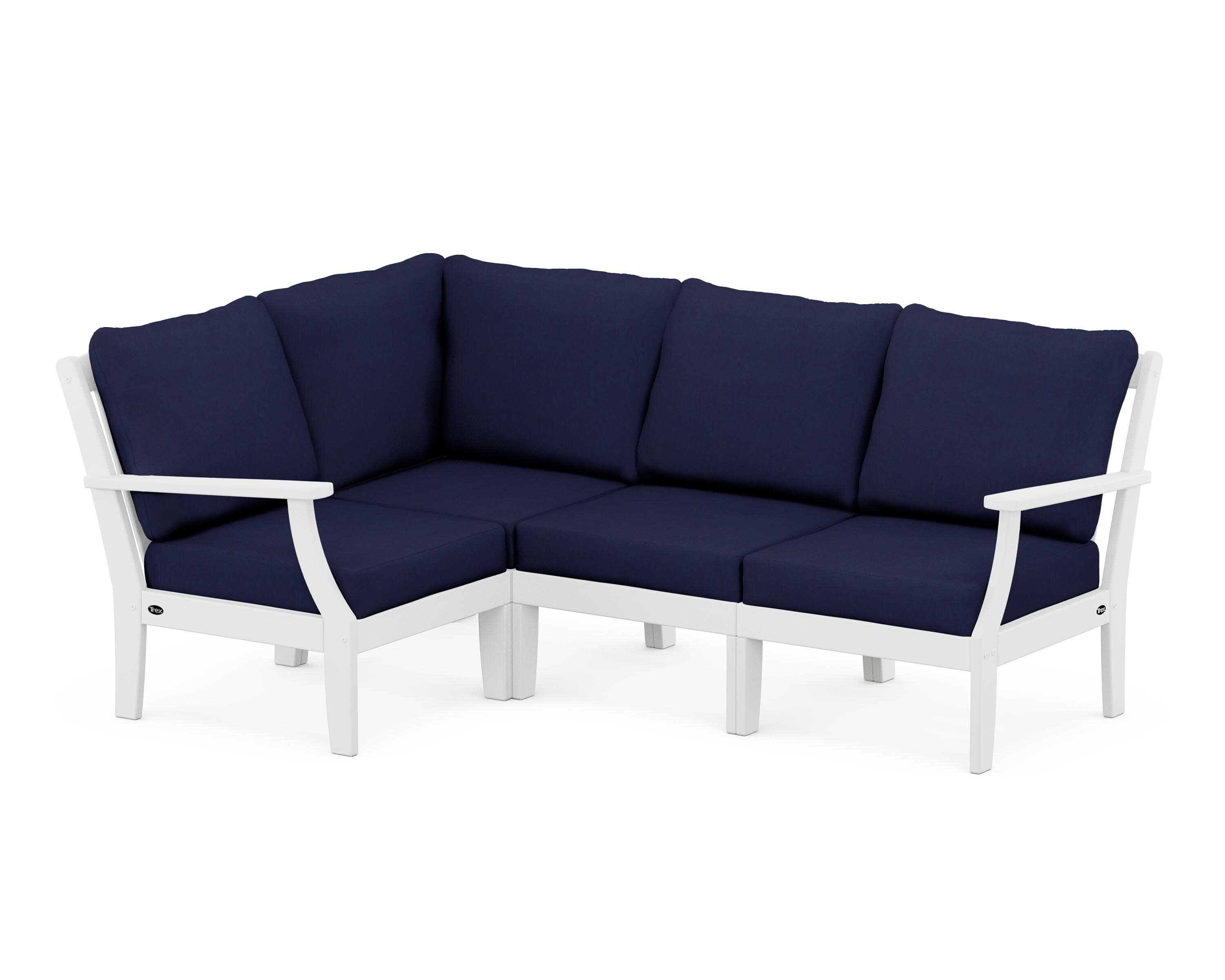 Yacht Club Modular 4-Piece Deep Seating Set in Classic White / Navy