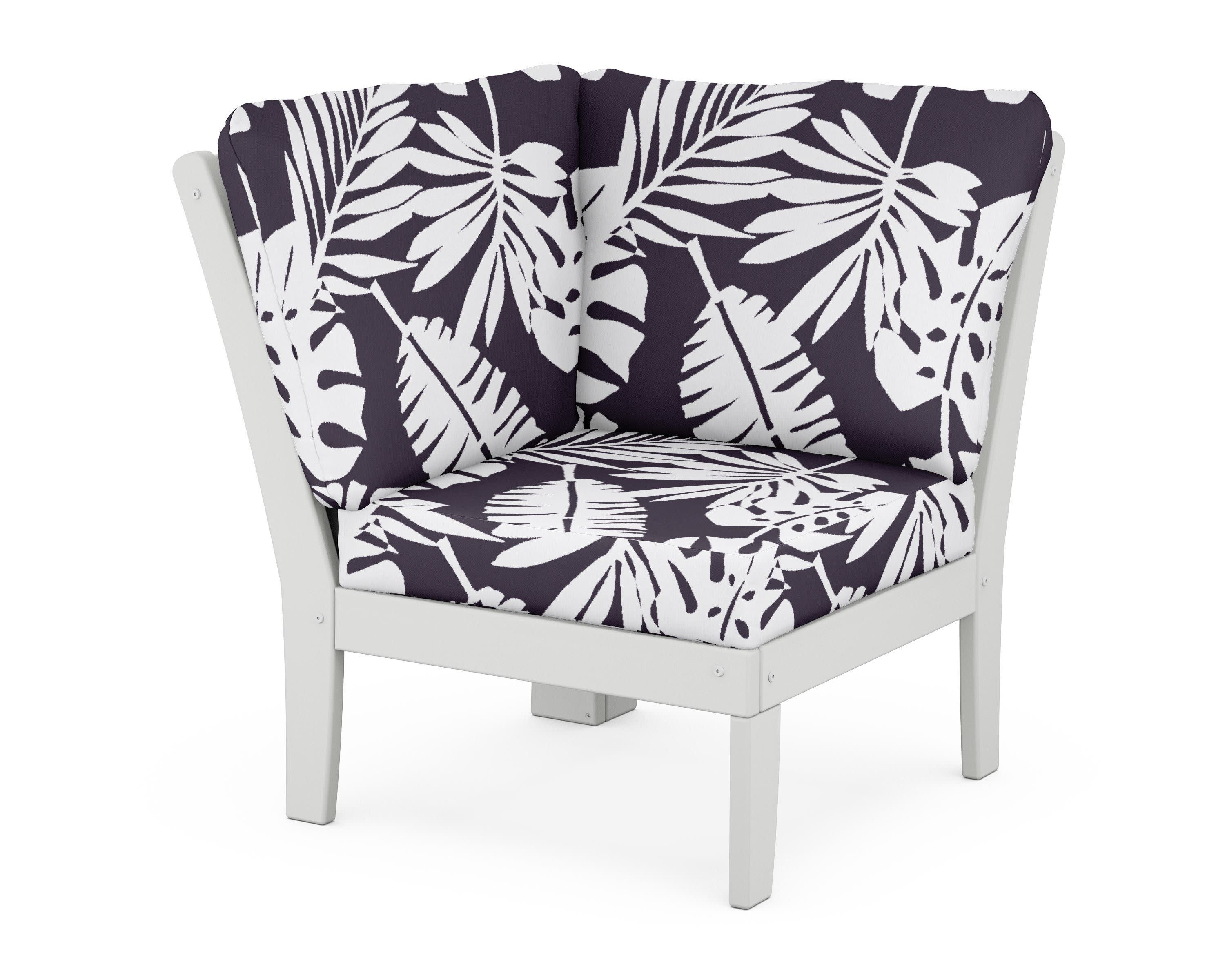 Yacht Club Modular Corner Chair in Classic White / Leaf Navy