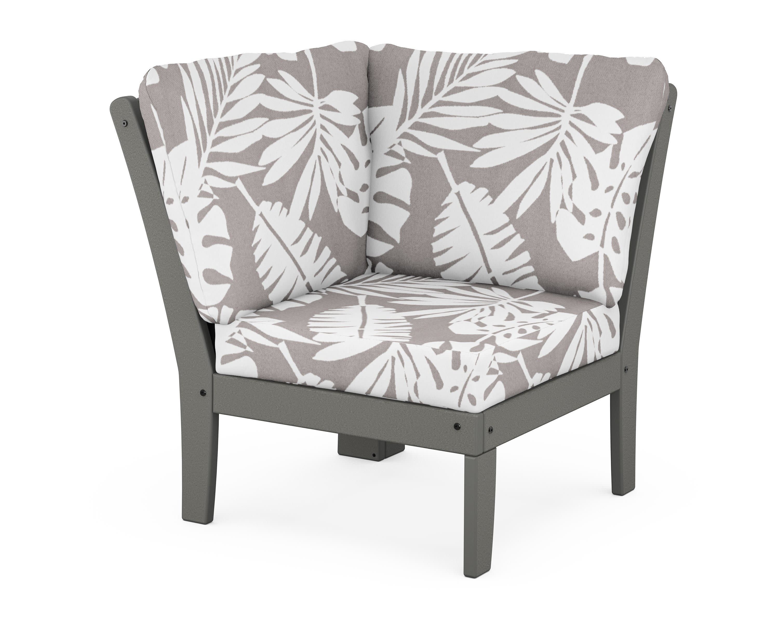 Yacht Club Modular Corner Chair in Stepping Stone / Leaf Grey Mist