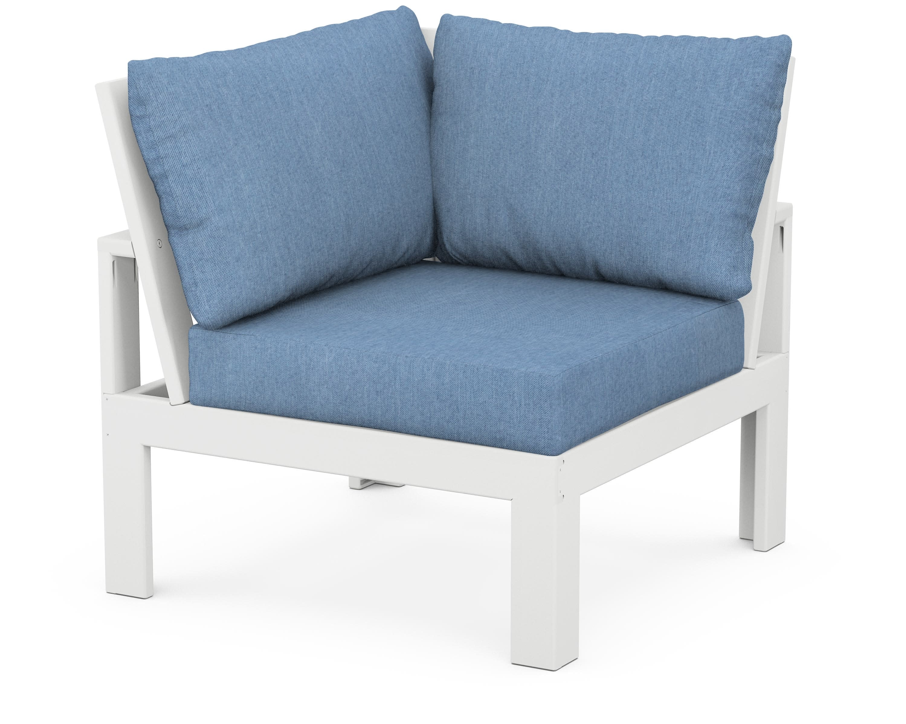 Modular Corner Chair in White / Sky Blue