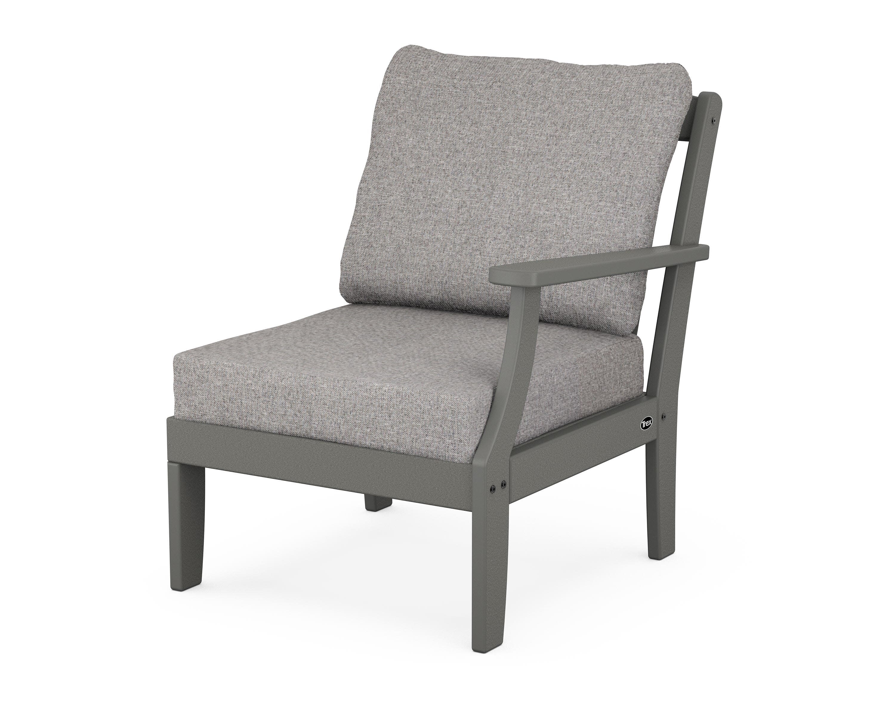 Yacht Club Modular Right Arm Chair in Stepping Stone / Grey Mist