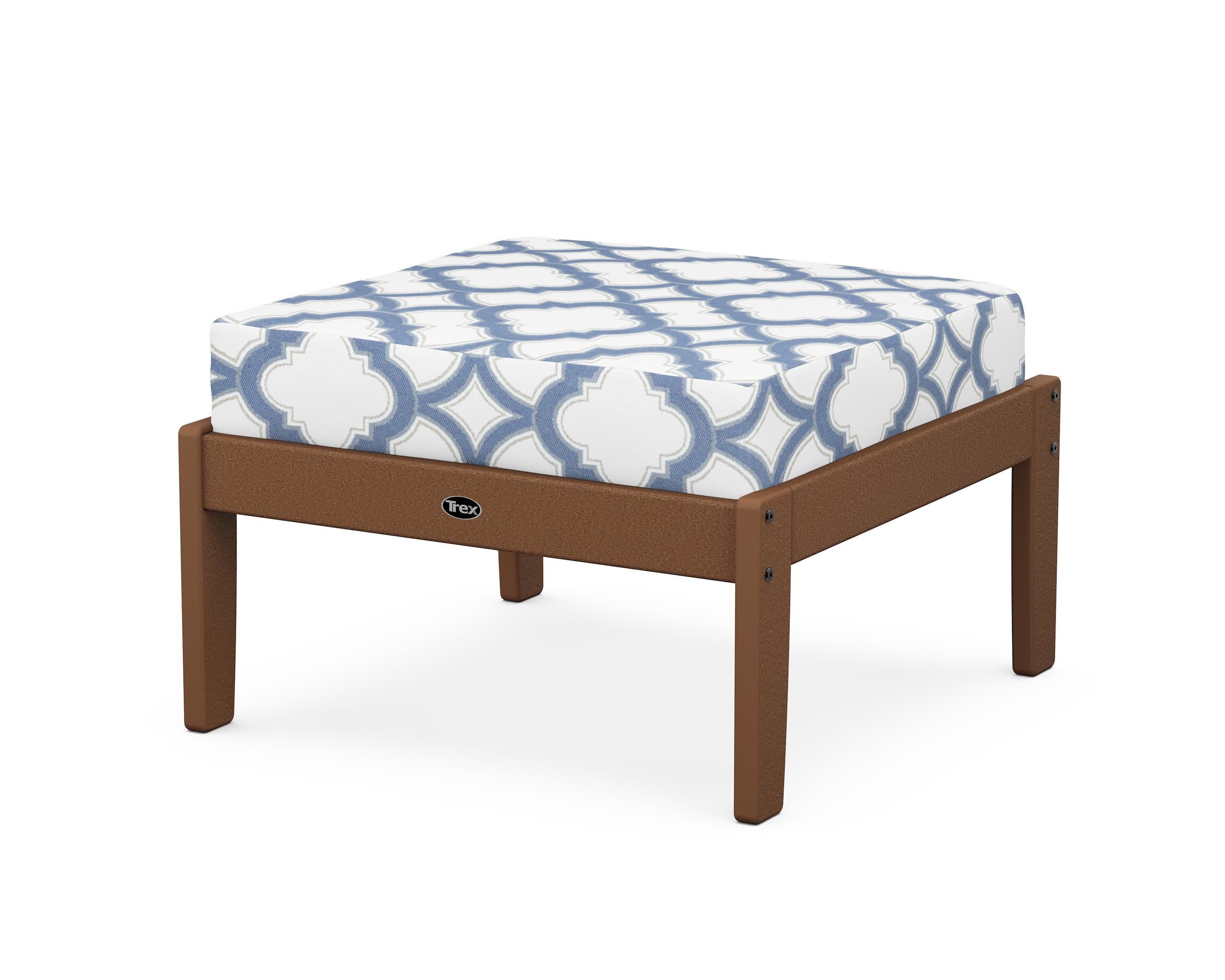 Yacht Club Deep Seating Ottoman in Tree House / Trellis Sky Blue