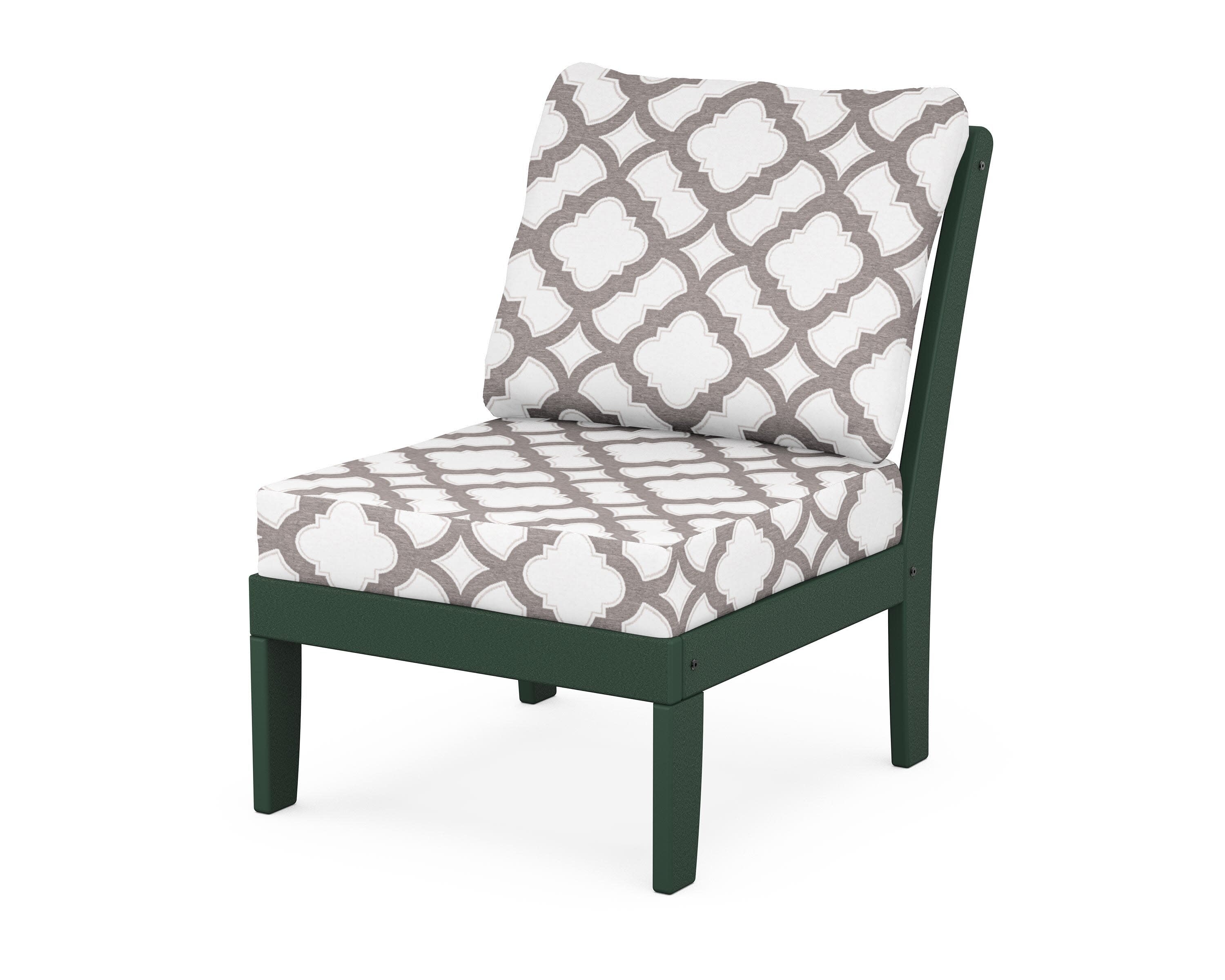 Yacht Club Modular Armless Chair in Rainforest Canopy / Trellis Grey Mist