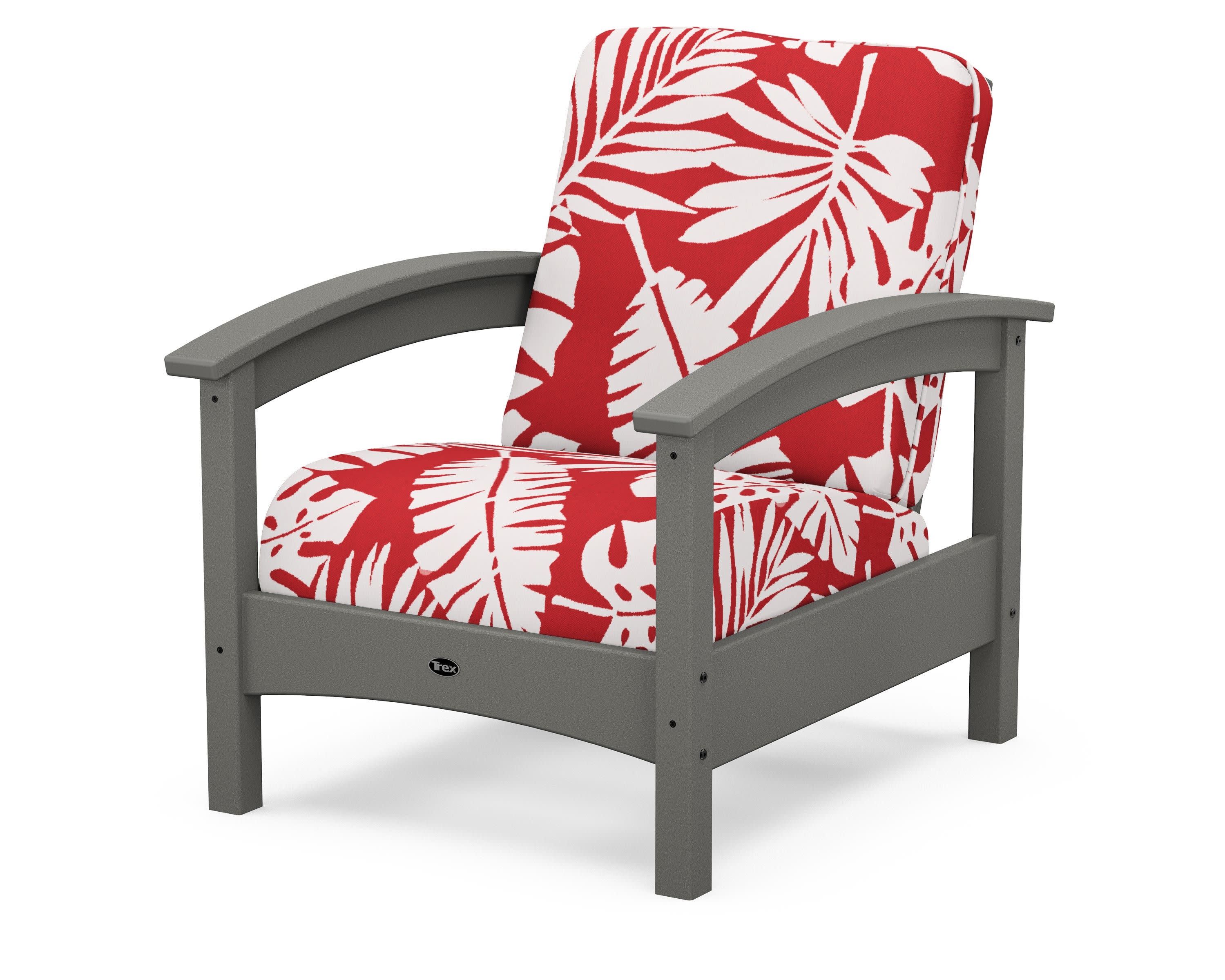 Rockport Club Chair in Stepping Stone / Leaf Crimson