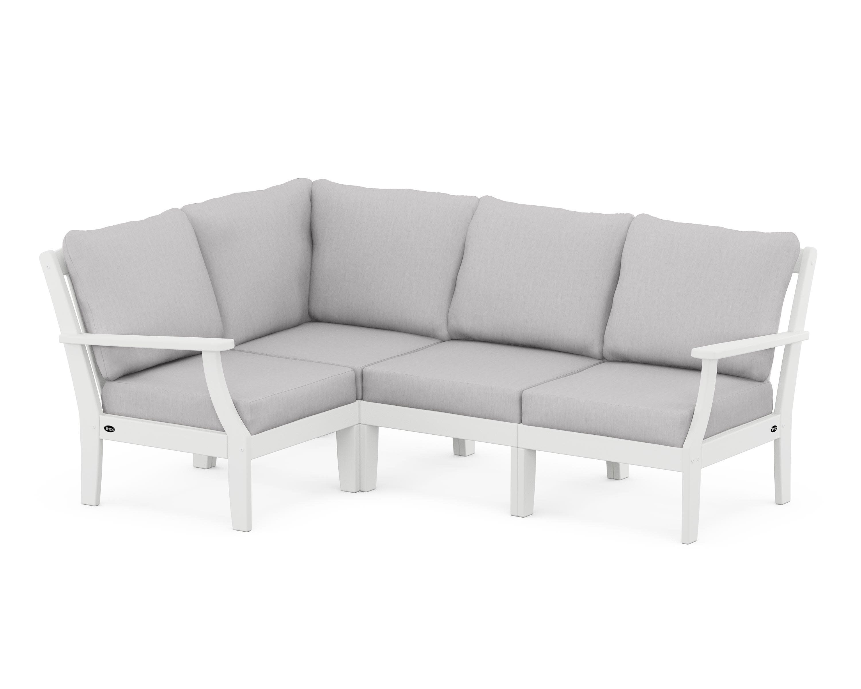 Yacht Club Modular 4-Piece Deep Seating Set in Classic White / Granite