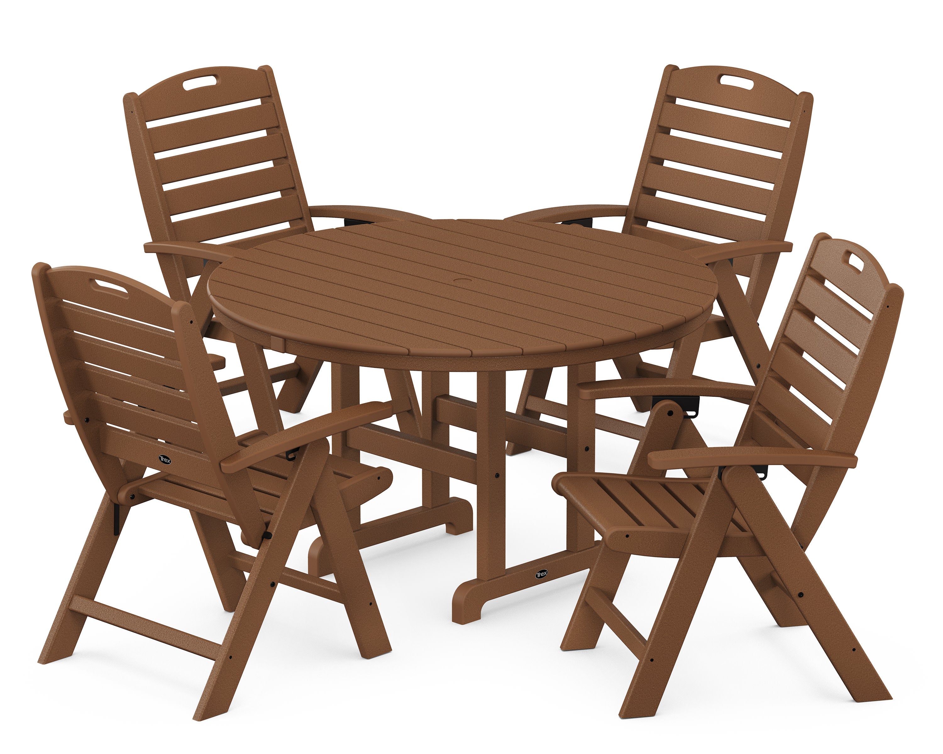 Yacht Club Highback 5-Piece Round Dining Set in Tree House