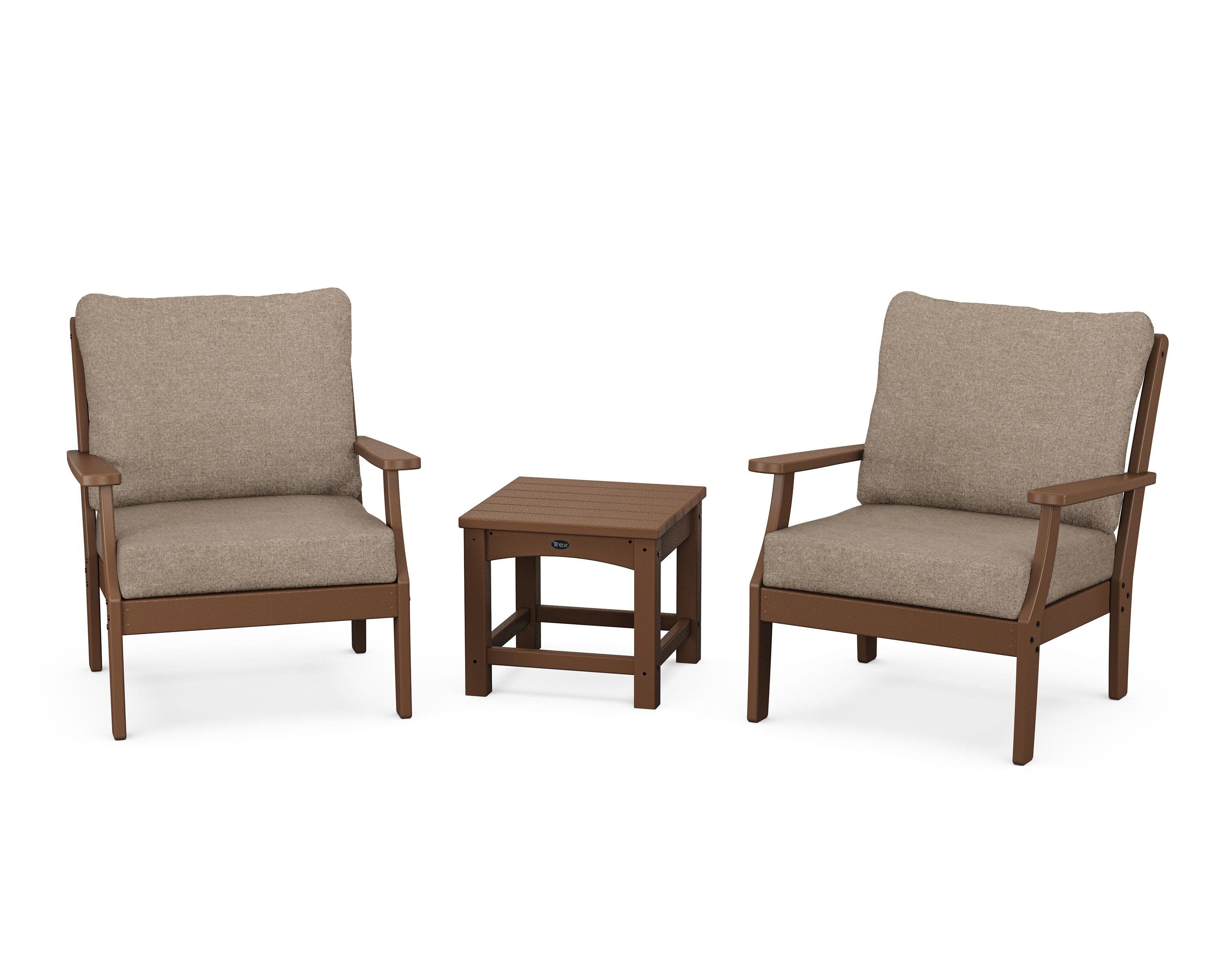Yacht Club 3-Piece Deep Seating Set in Tree House / Spiced Burlap