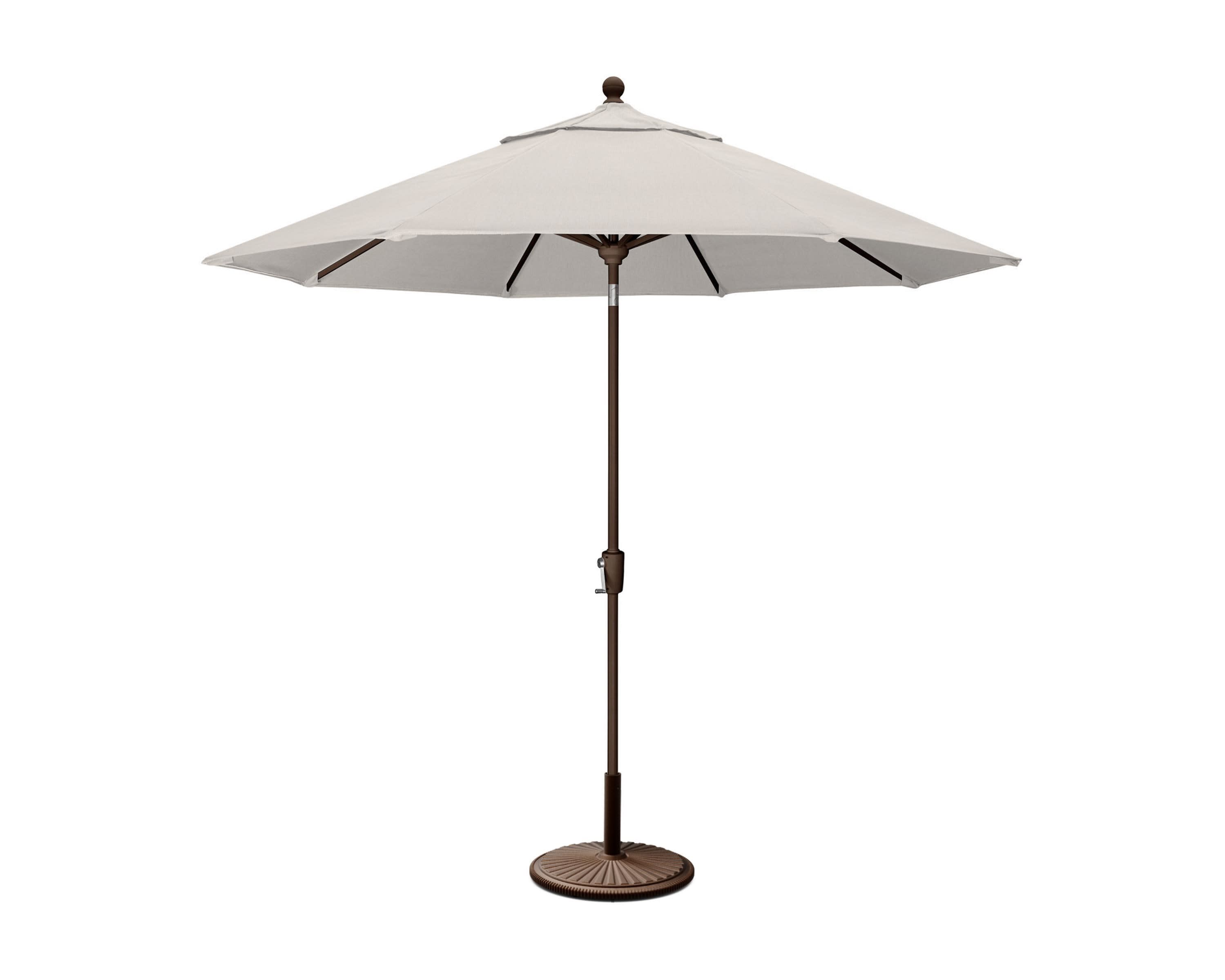 9' Tilt Market Umbrella & Base in Bronze / Cast Ash