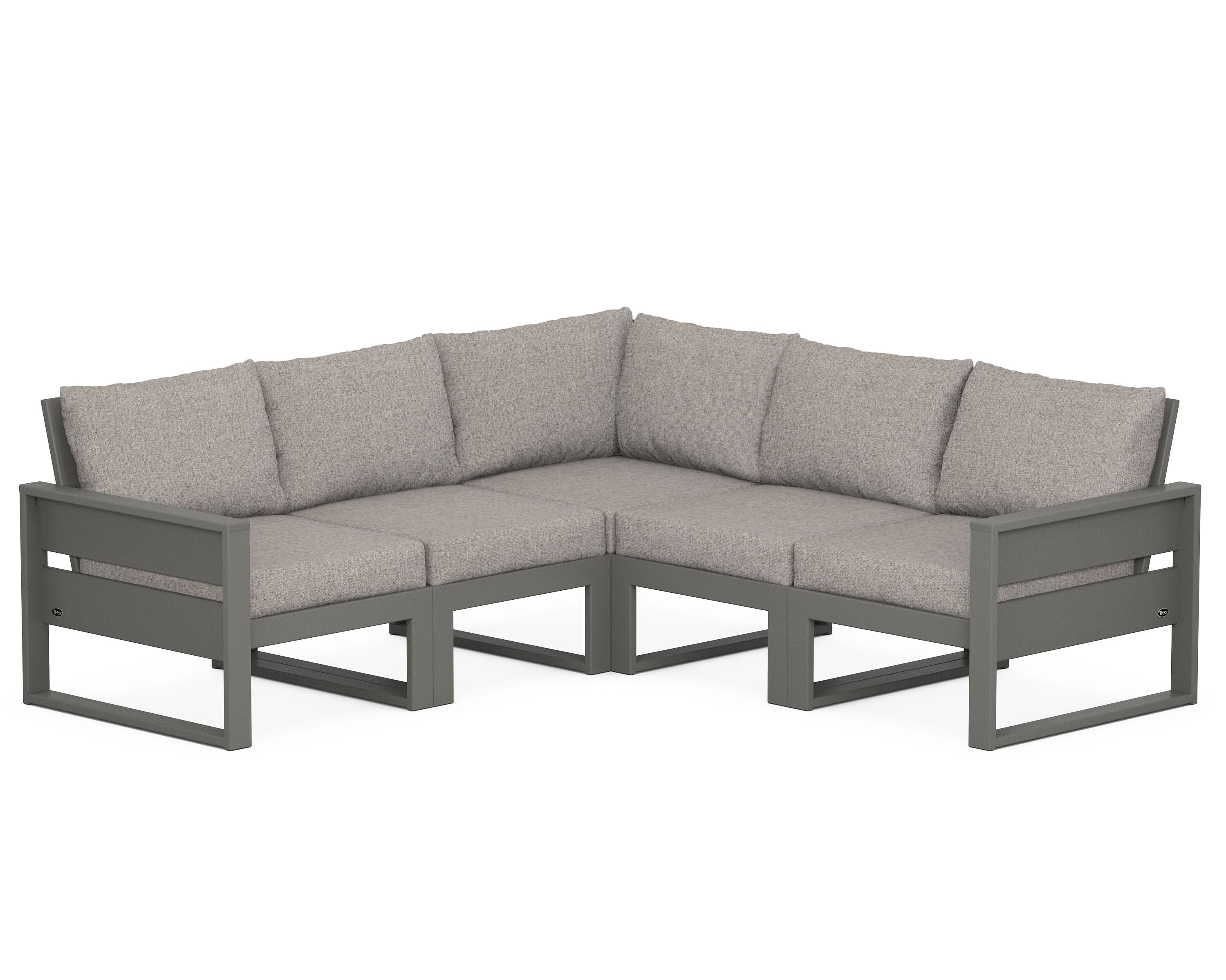 Eastport 5-Piece Sectional in Stepping Stone / Weathered Tweed