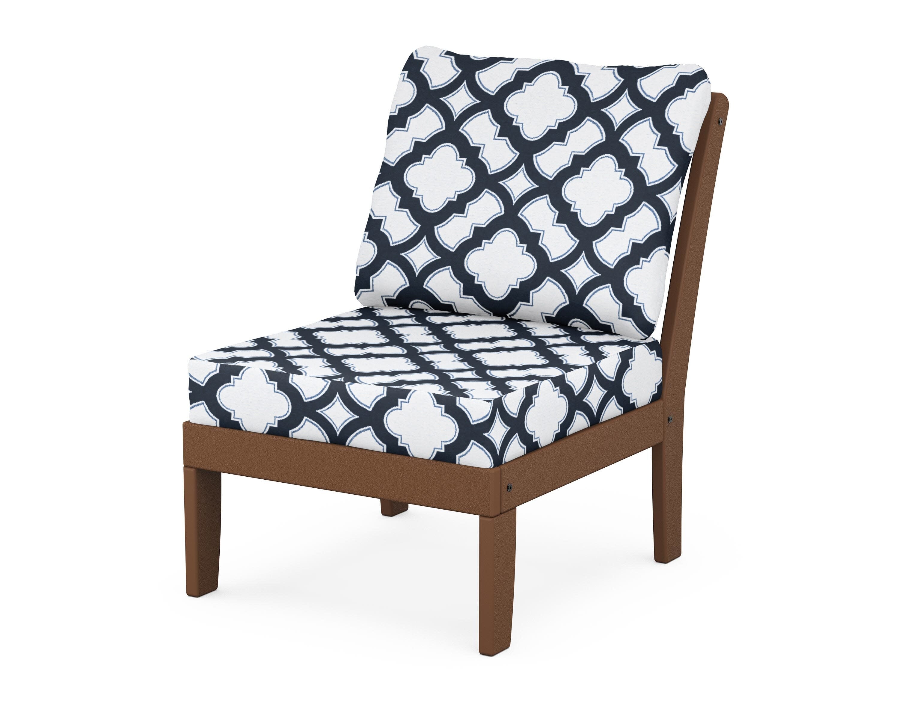Yacht Club Modular Armless Chair in Tree House / Trellis Marine Indigo