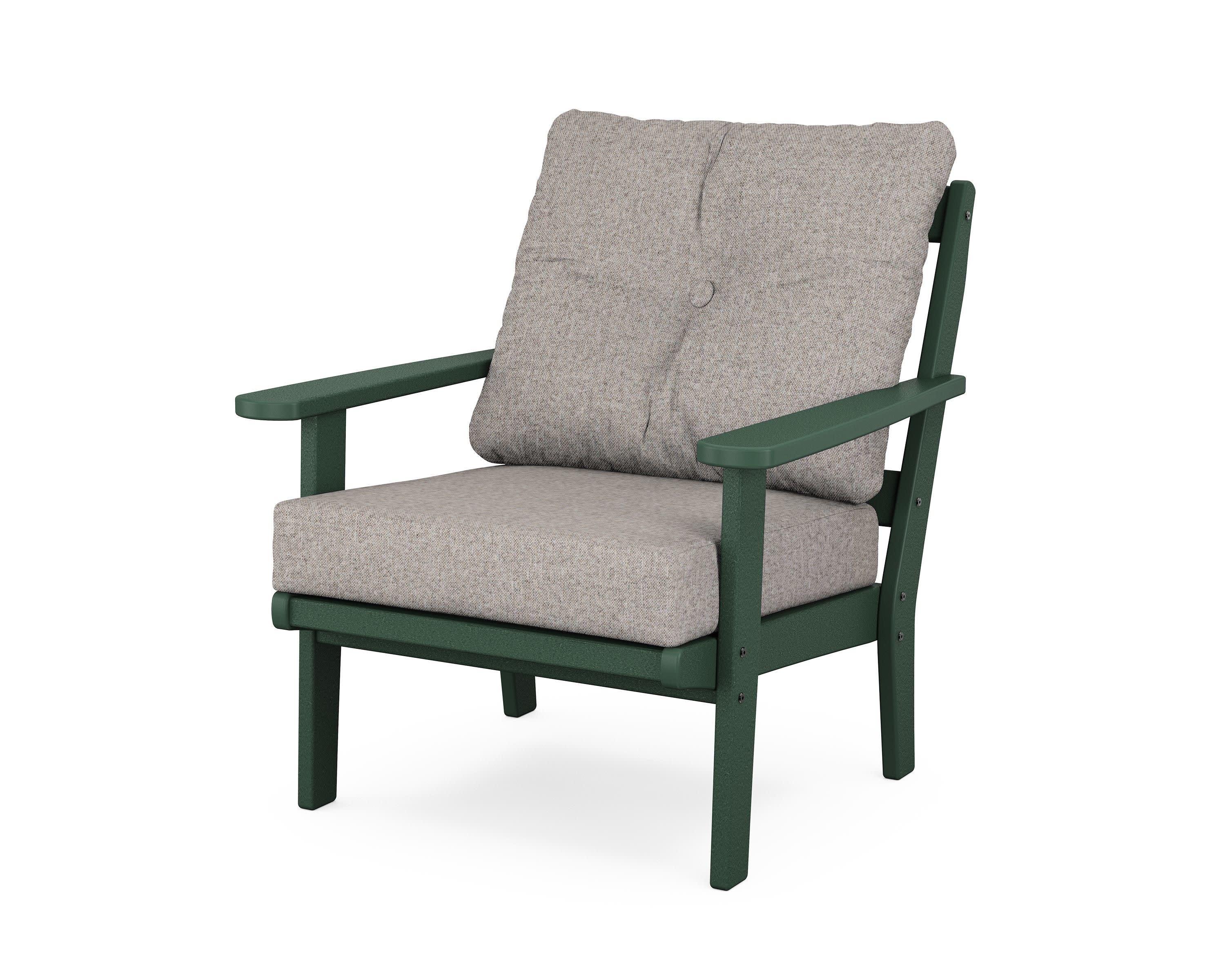 Cape Cod Deep Seating Chair in Rainforest Canopy / Weathered Tweed