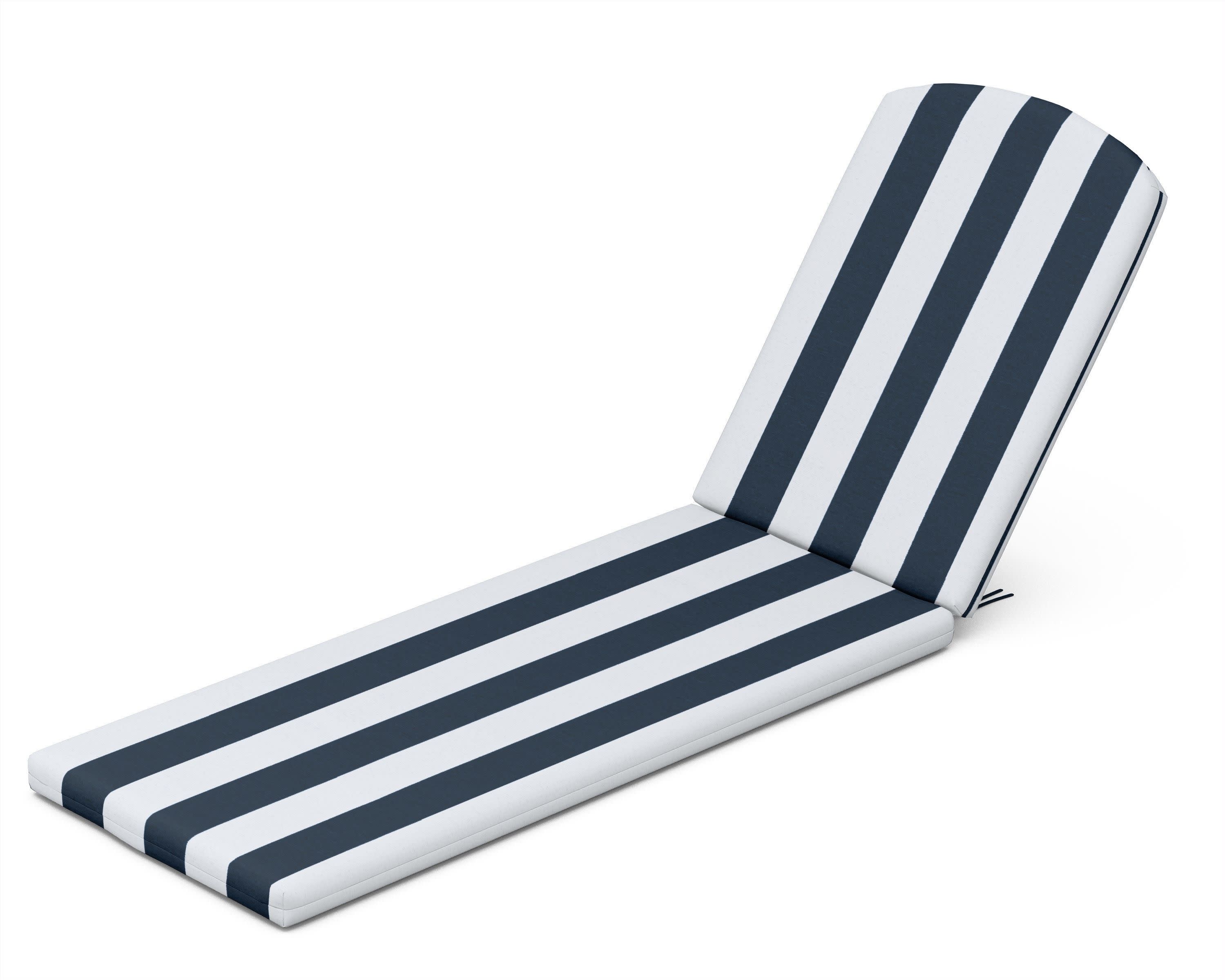 Chaise Cushion - 77"D x 21.25"W x 2.5"H in Cabana Stripe Marine Indigo