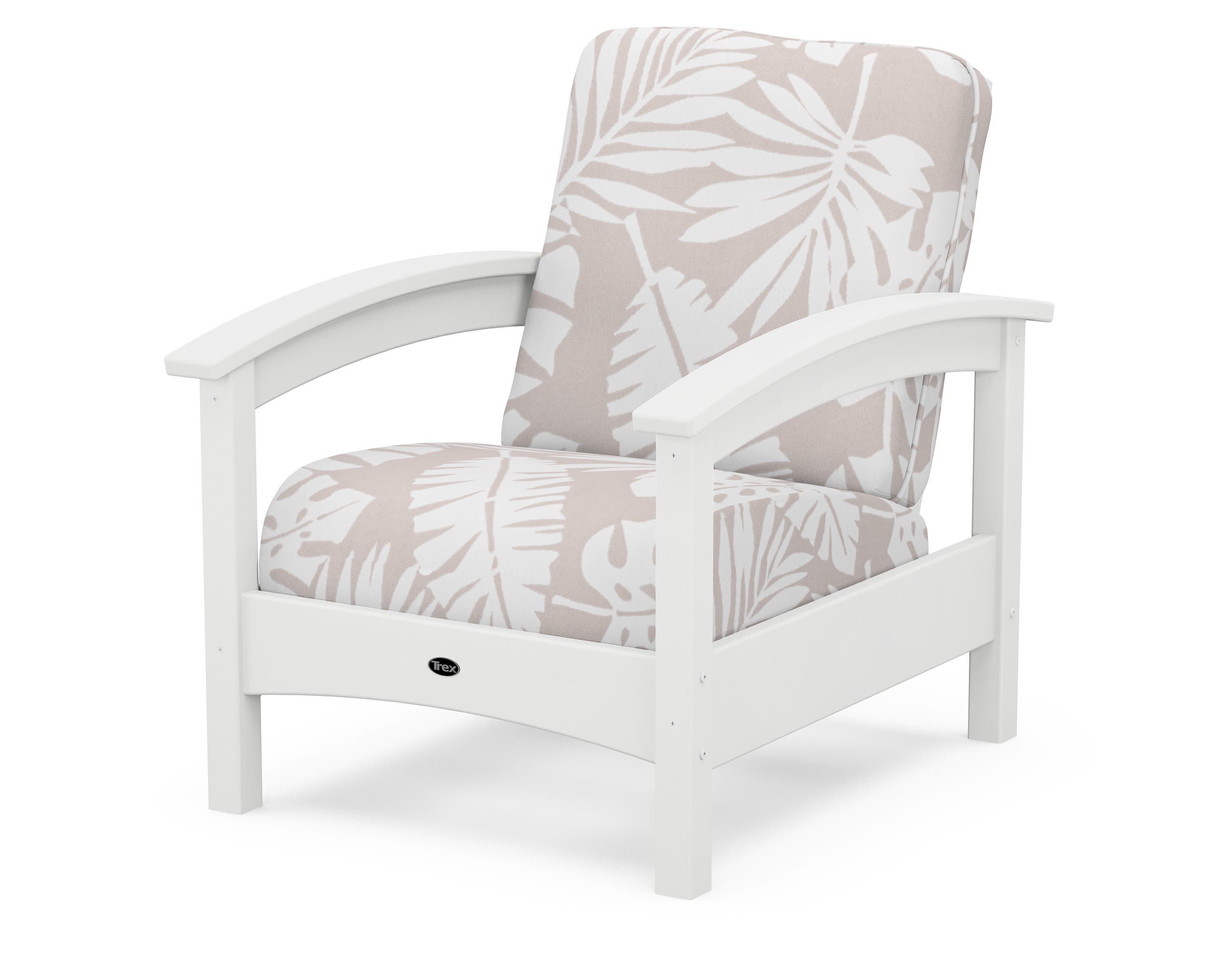 Rockport Club Chair in Classic White / Leaf Dune Burlap