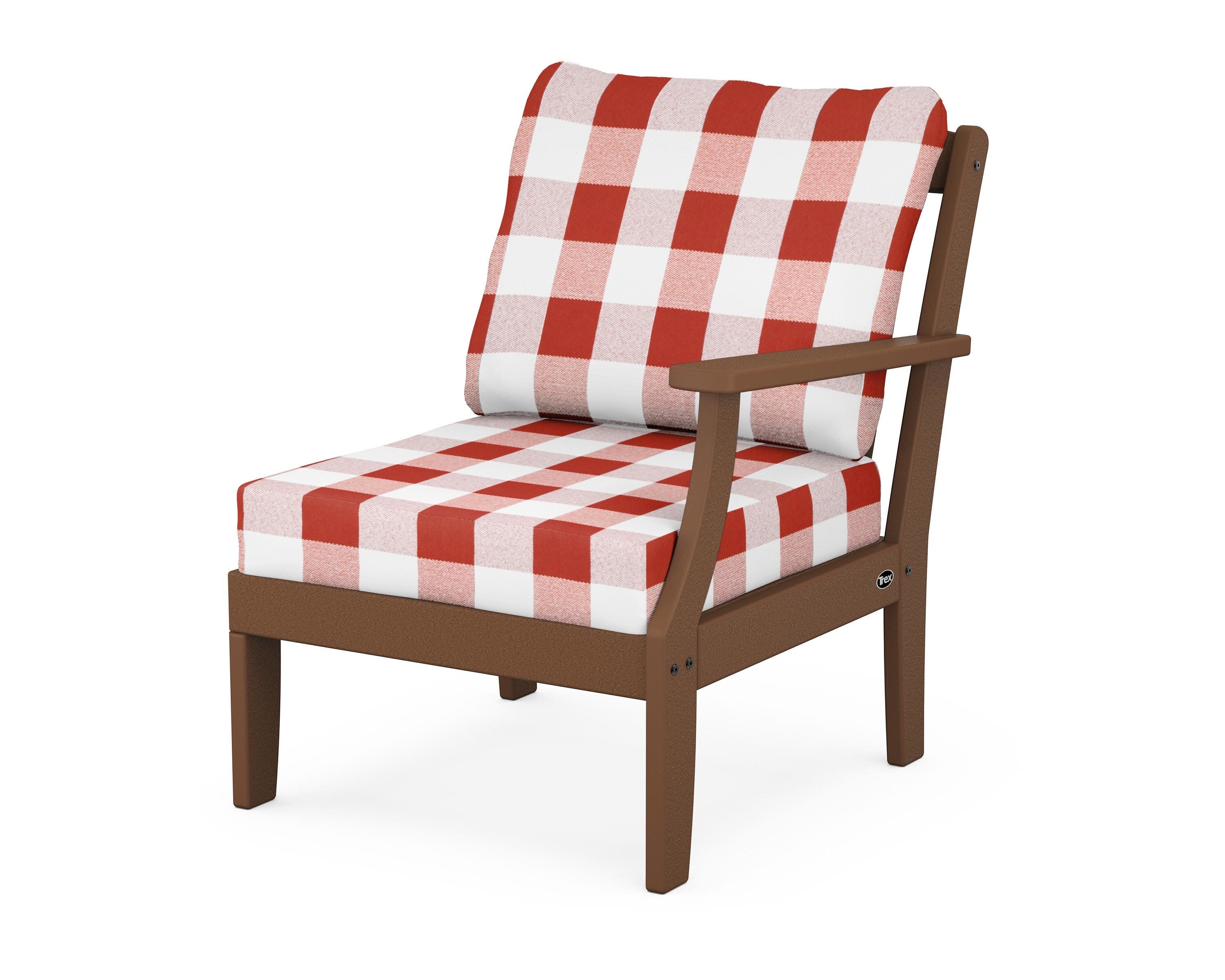 Yacht Club Modular Right Arm Chair in Tree House / Buffalo Plaid Crimson