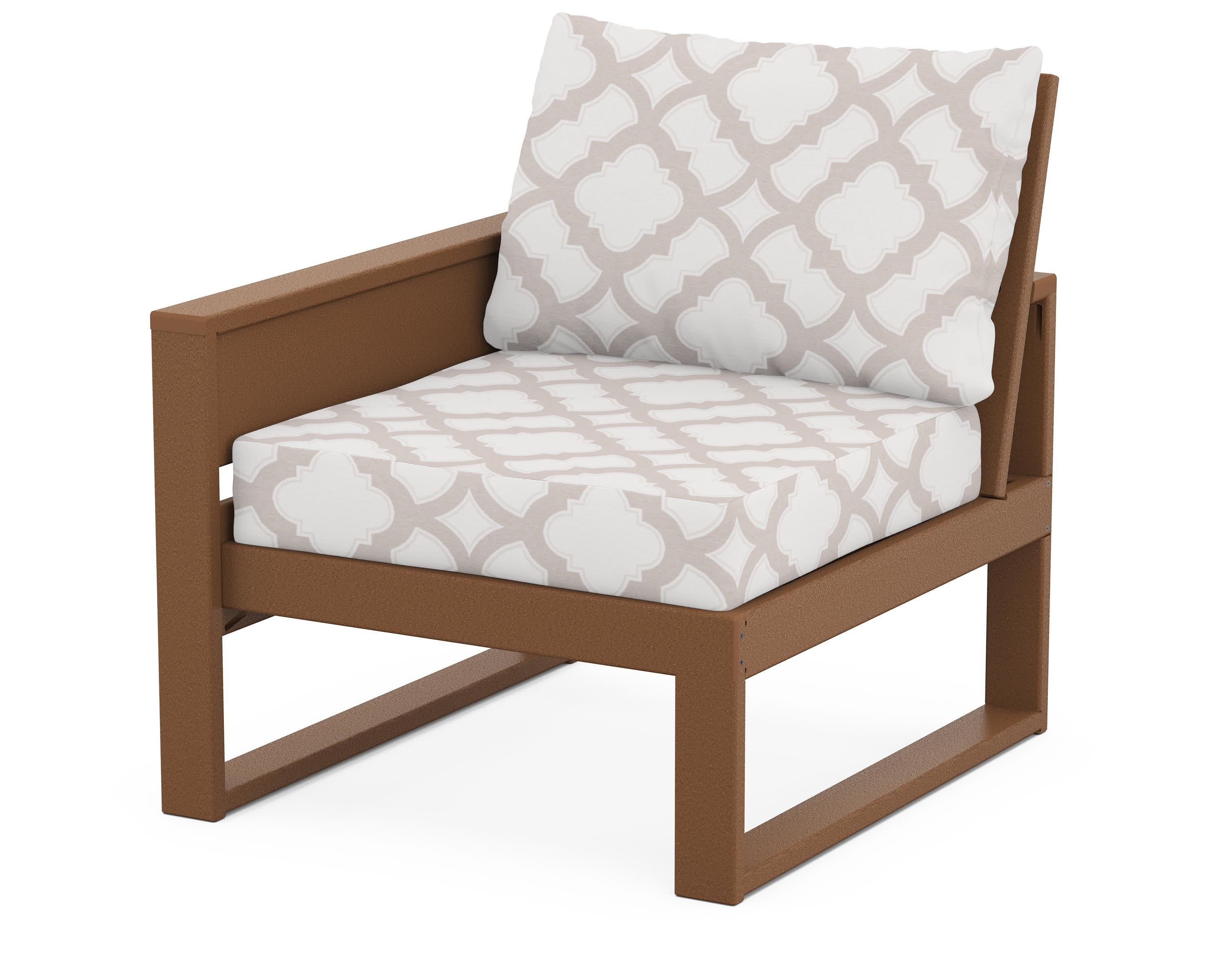 Eastport Modular Left Arm Chair in Tree House / Trellis Dune Burlap