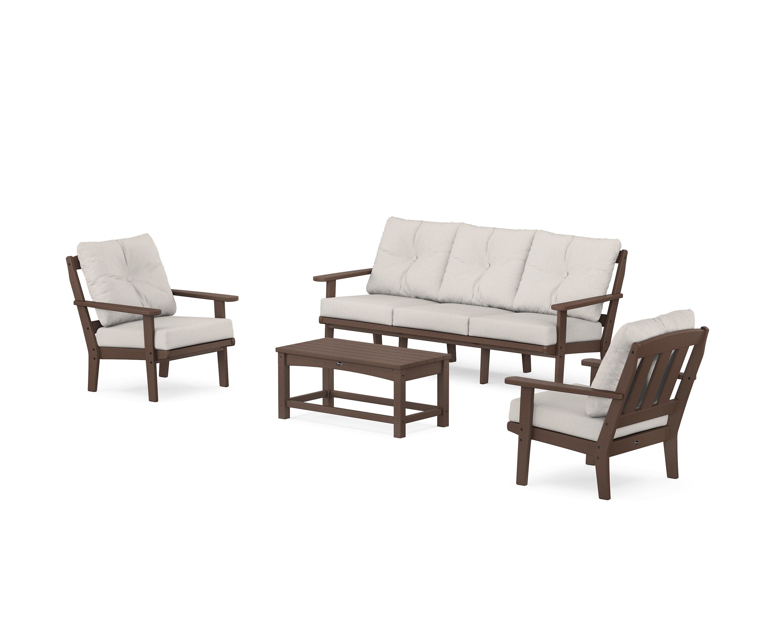 Cape Cod 4-Piece Deep Seating Set with Sofa in Vintage Lantern / Cast Ash