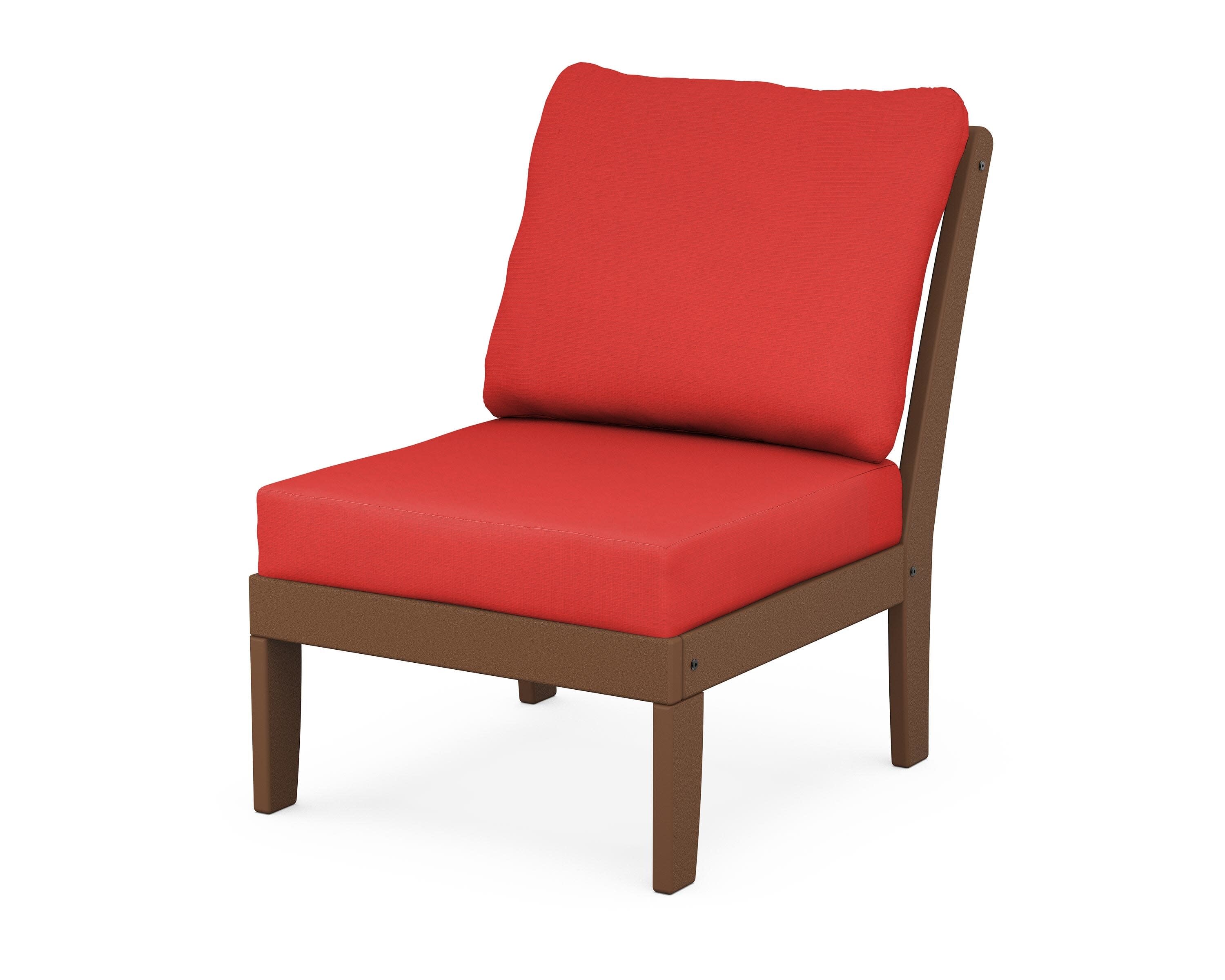Yacht Club Modular Armless Chair in Tree House / Crimson Linen