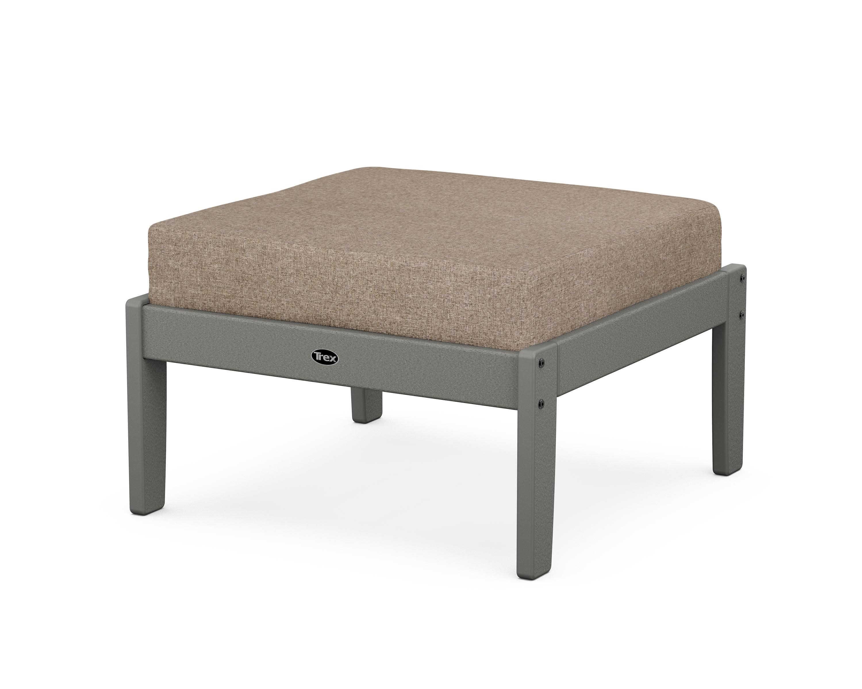 Yacht Club Deep Seating Ottoman in Stepping Stone / Spiced Burlap
