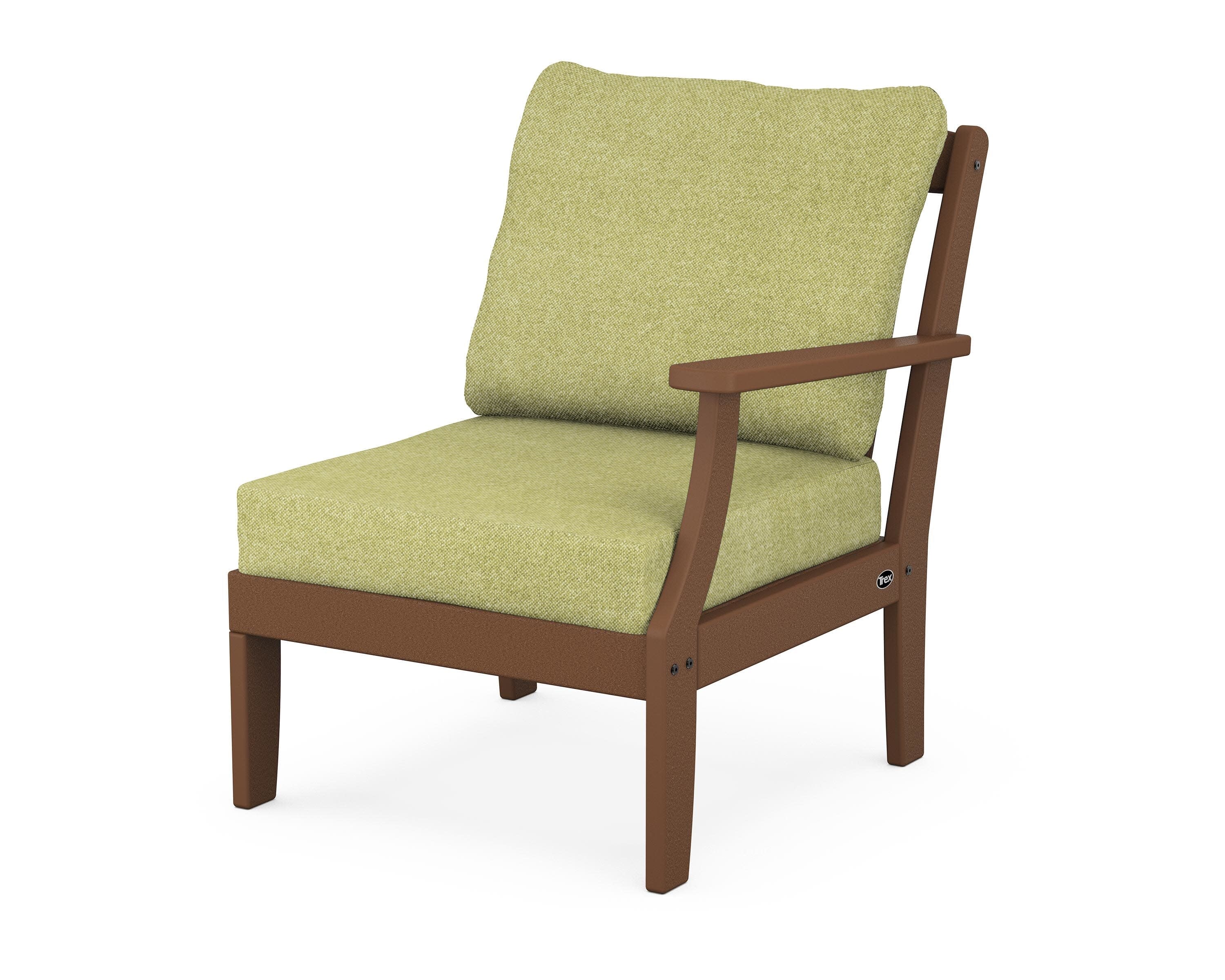 Yacht Club Modular Right Arm Chair in Tree House / Chartreuse Boucle