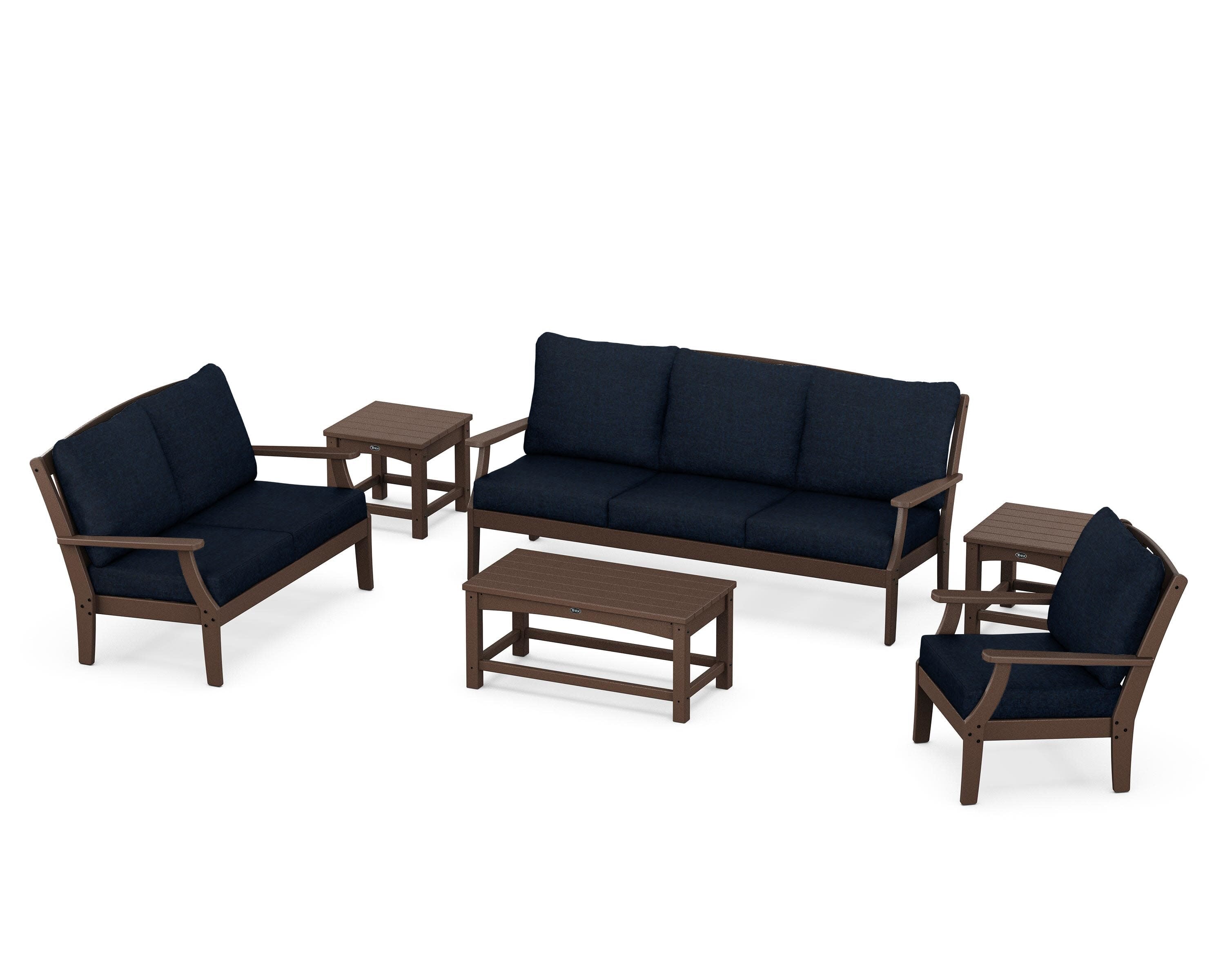 Yacht Club 6-Piece Deep Seating Set in Vintage Lantern / Marine Indigo