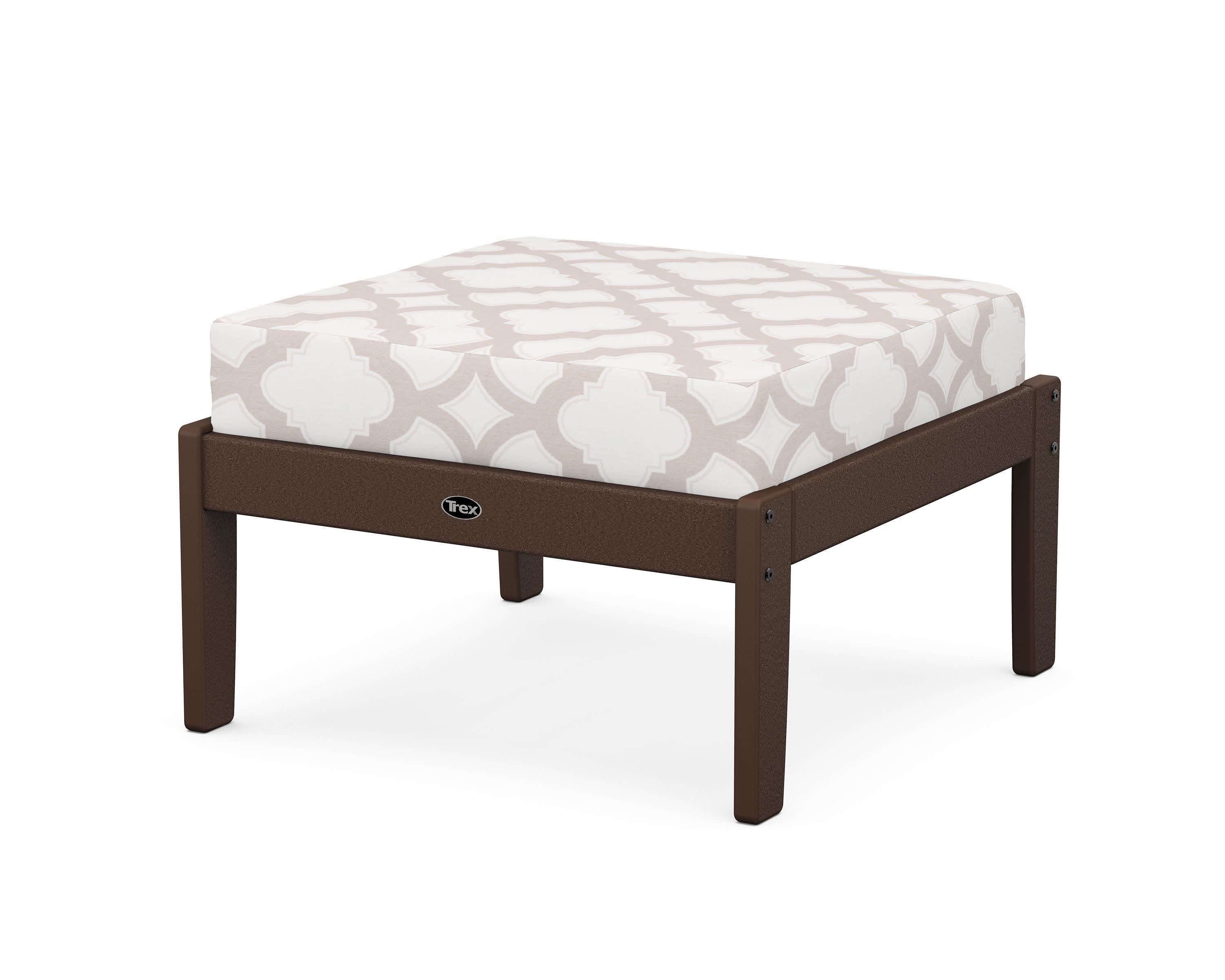 Yacht Club Deep Seating Ottoman in Vintage Lantern / Trellis Dune Burlap
