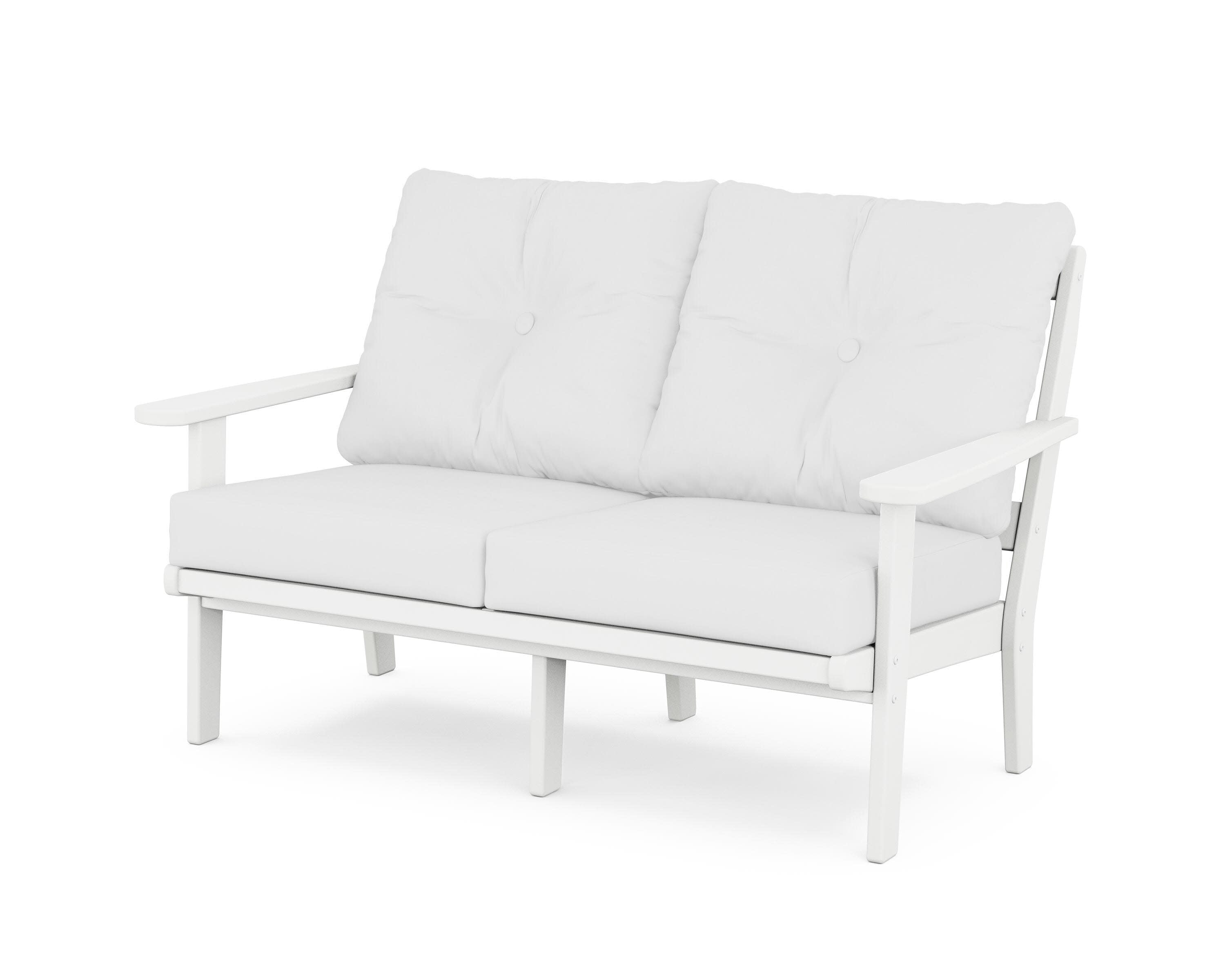 Cape Cod Deep Seating Loveseat in Classic White / Natural