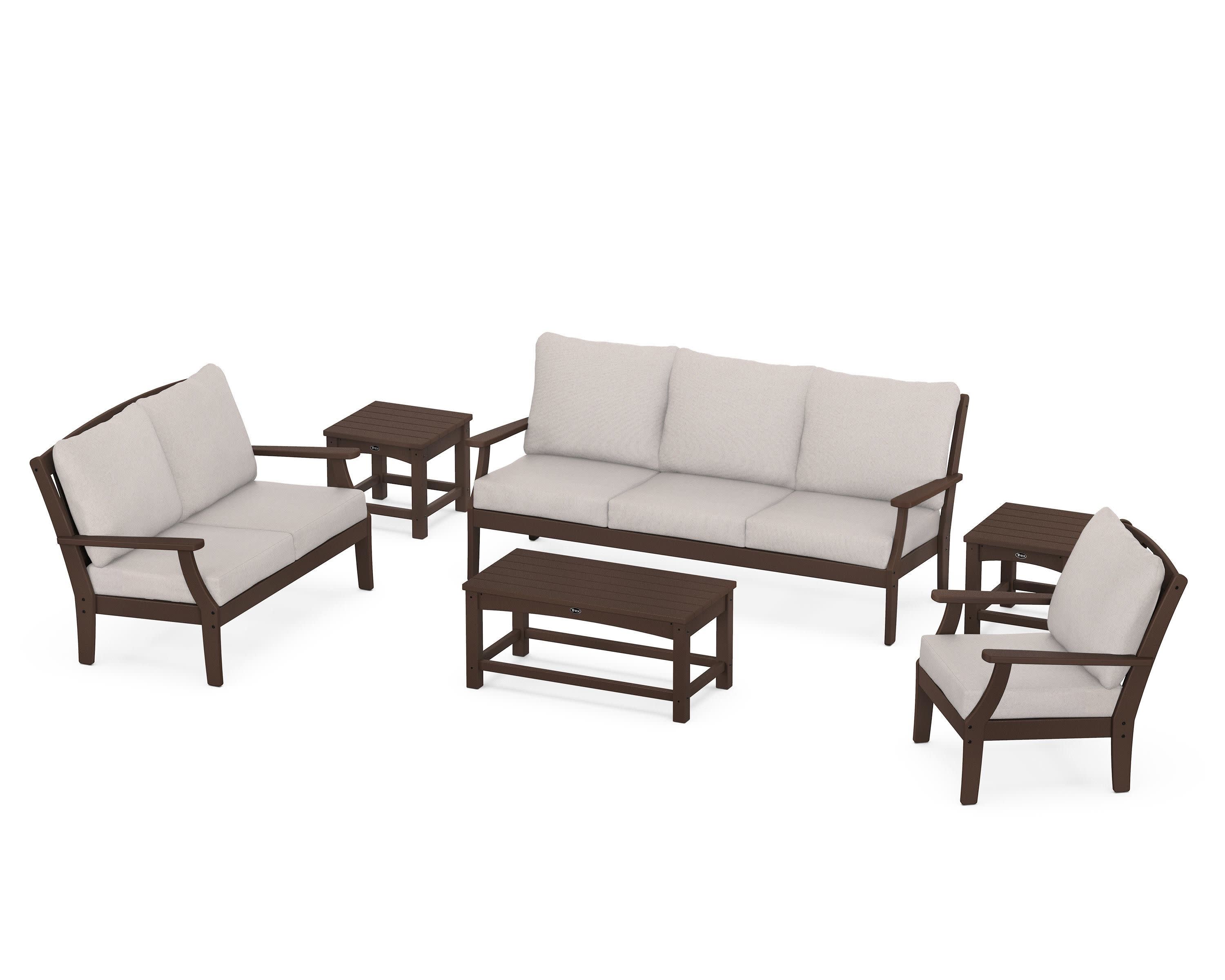 Yacht Club 6-Piece Deep Seating Set in Vintage Lantern / Dune Burlap