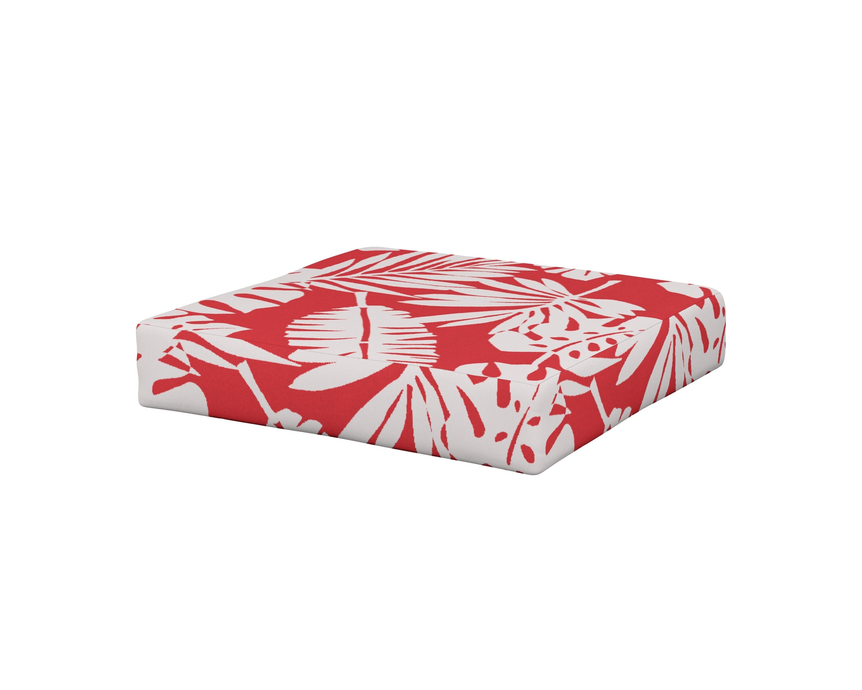 Modular Ottoman Cushion in Leaf Crimson