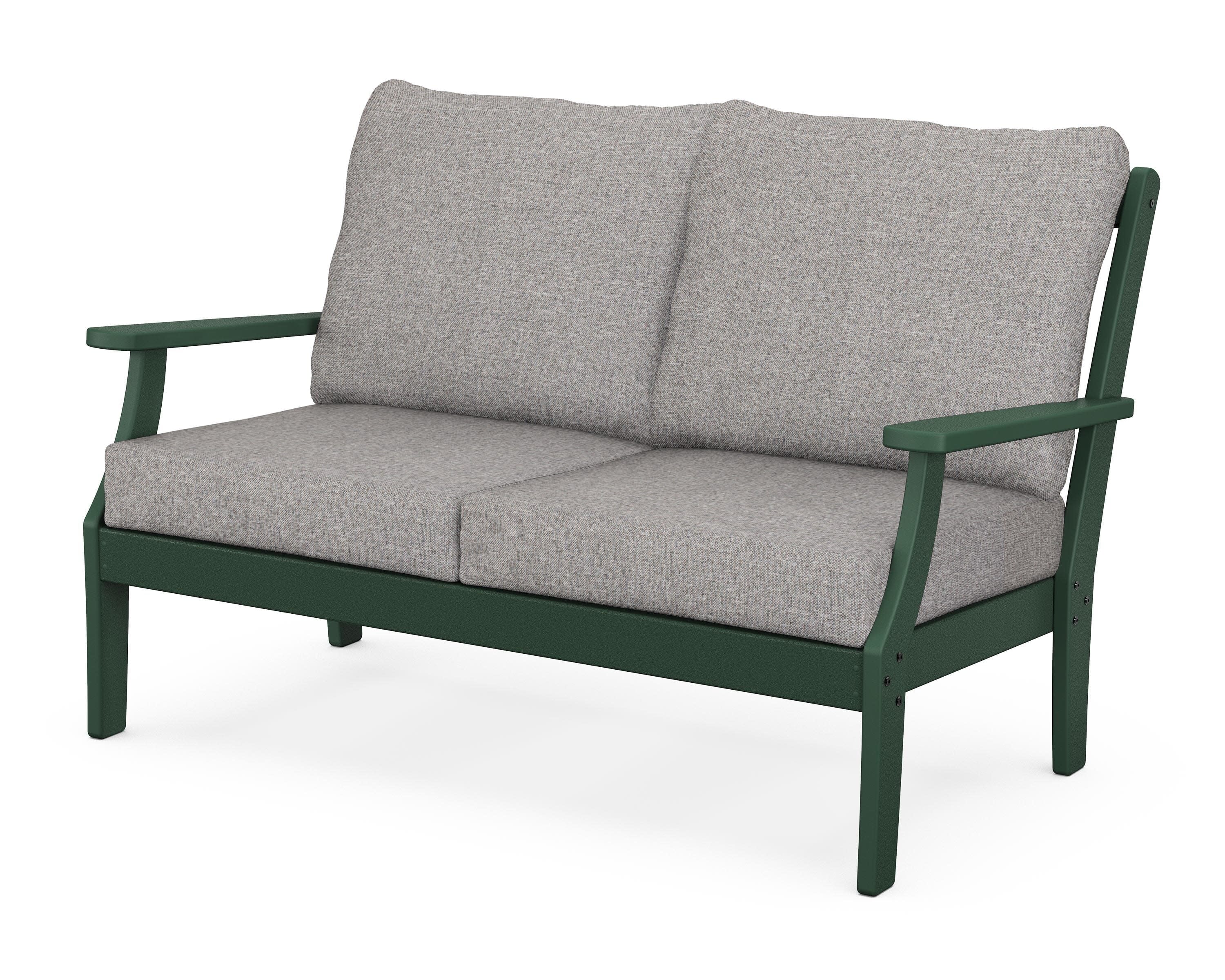 Yacht Club Deep Seating Loveseat in Rainforest Canopy / Grey Mist