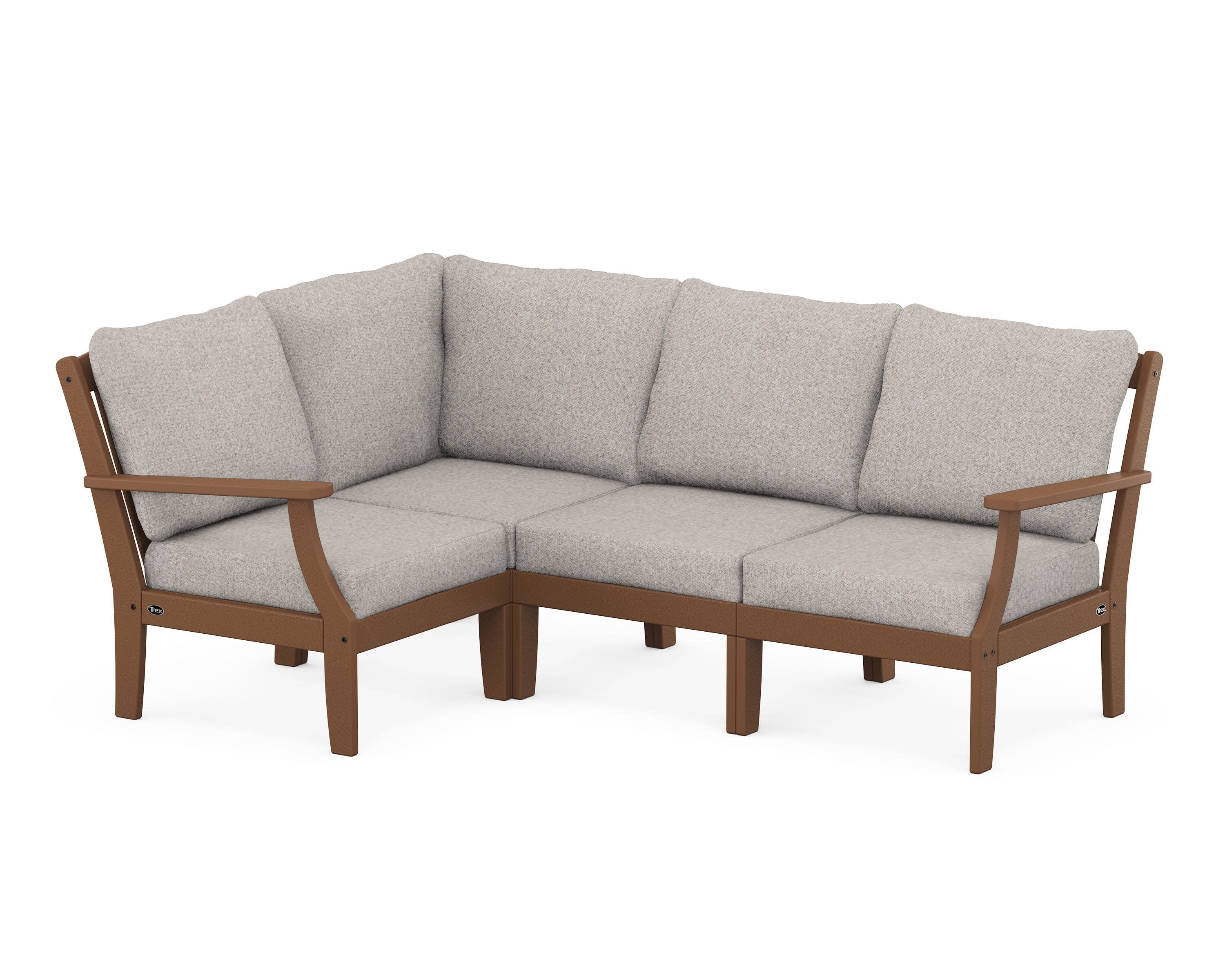 Yacht Club Modular 4-Piece Deep Seating Set in Tree House / Weathered Tweed
