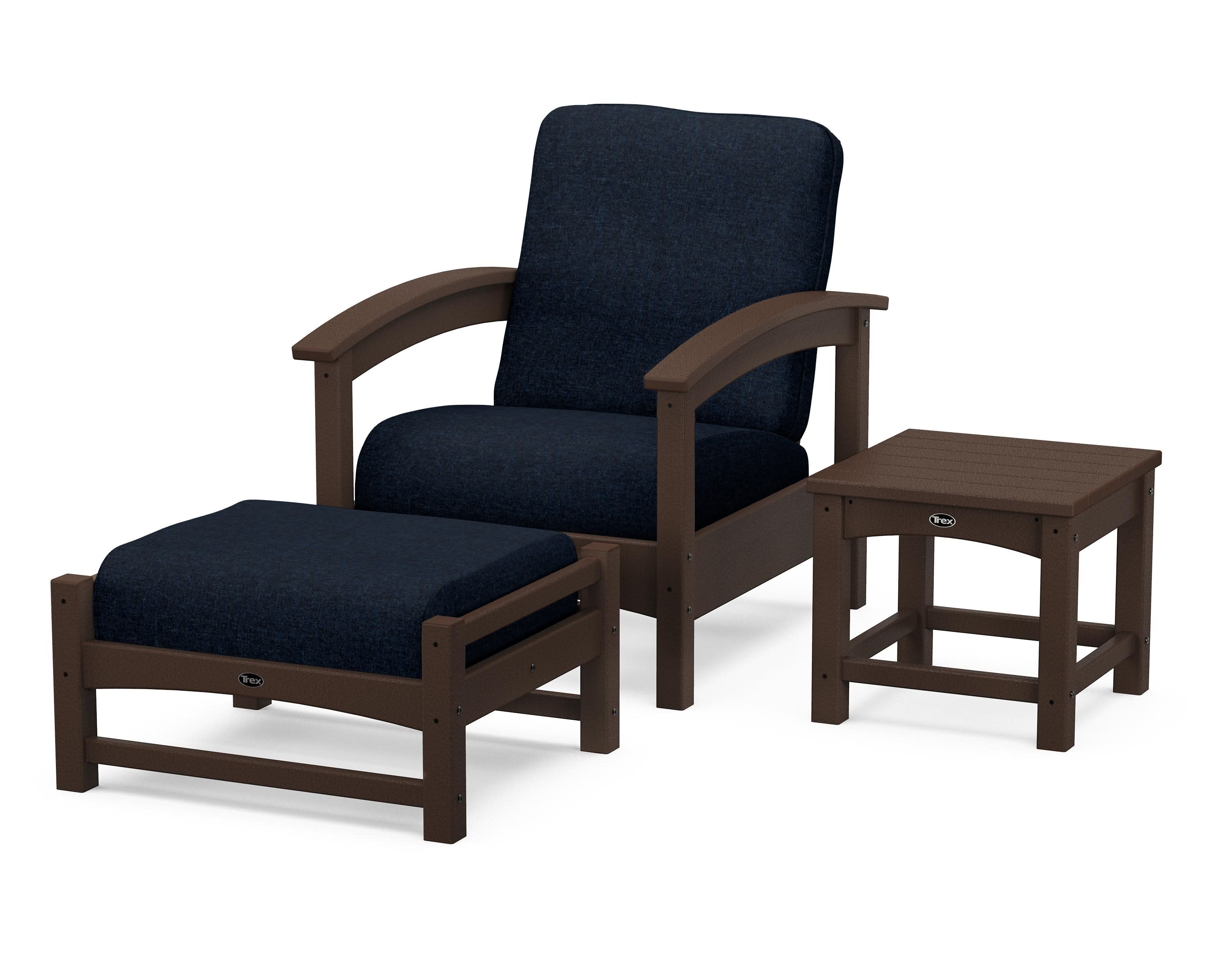 Rockport 3-Piece Deep Seating Set in Vintage Lantern / Marine Indigo