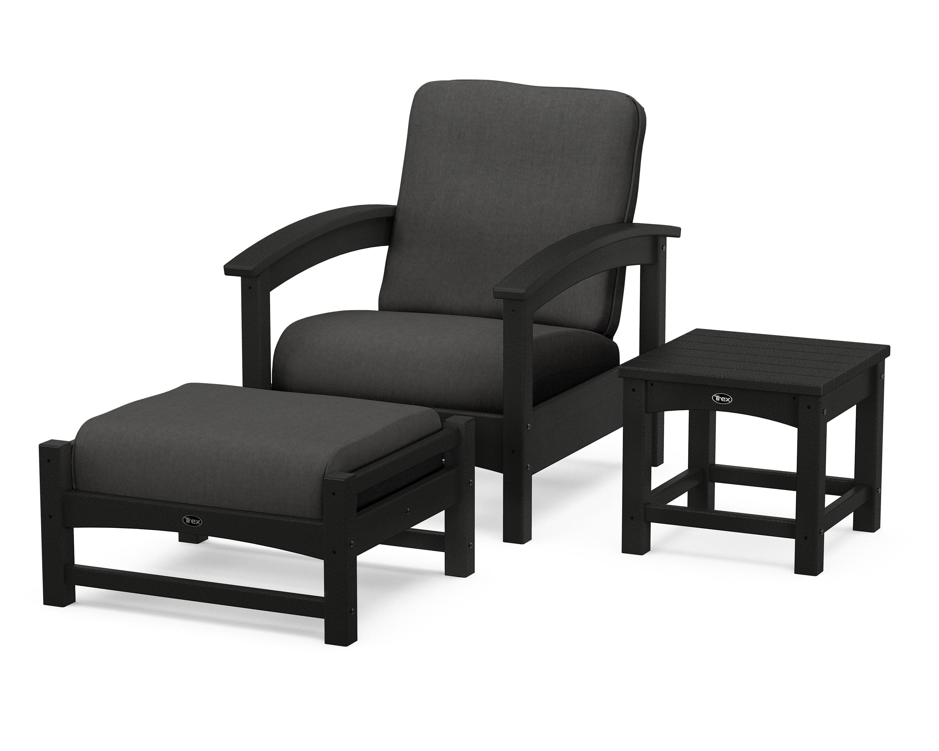 Rockport 3-Piece Deep Seating Set in Charcoal Black / Spectrum Carbon
