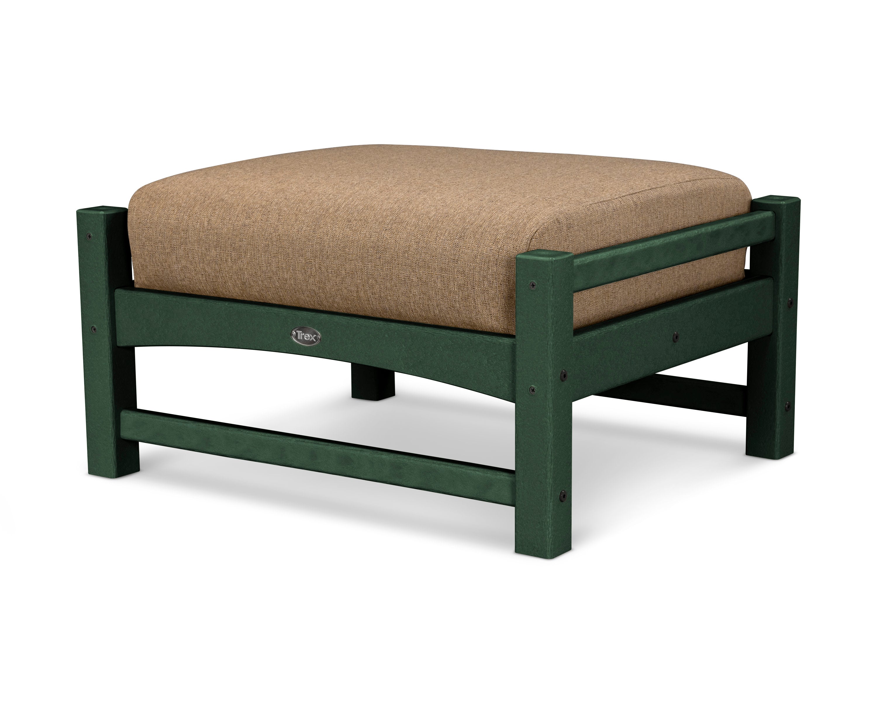 Rockport Club Ottoman in Rainforest Canopy / Sesame