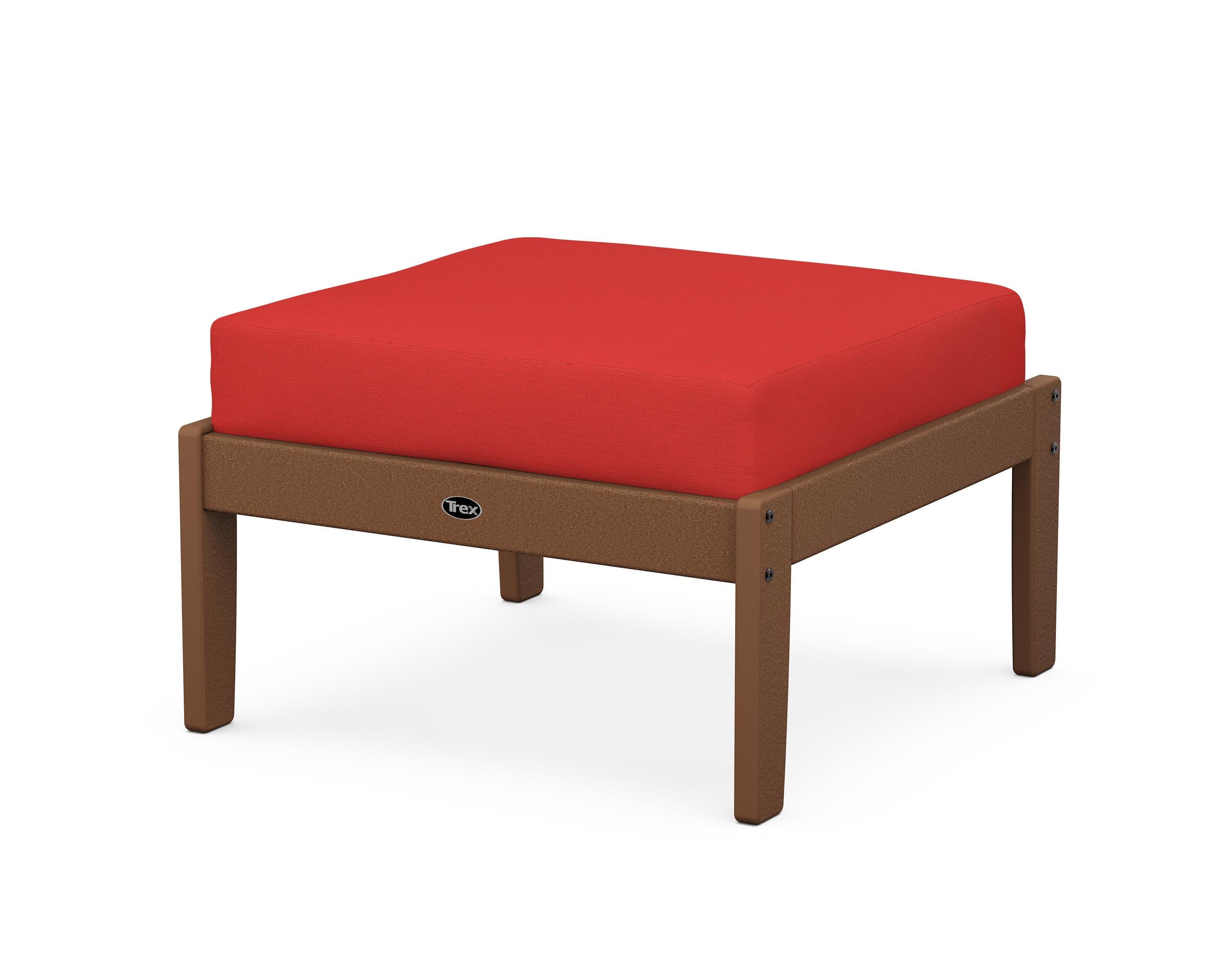 Yacht Club Deep Seating Ottoman in Tree House / Crimson Linen