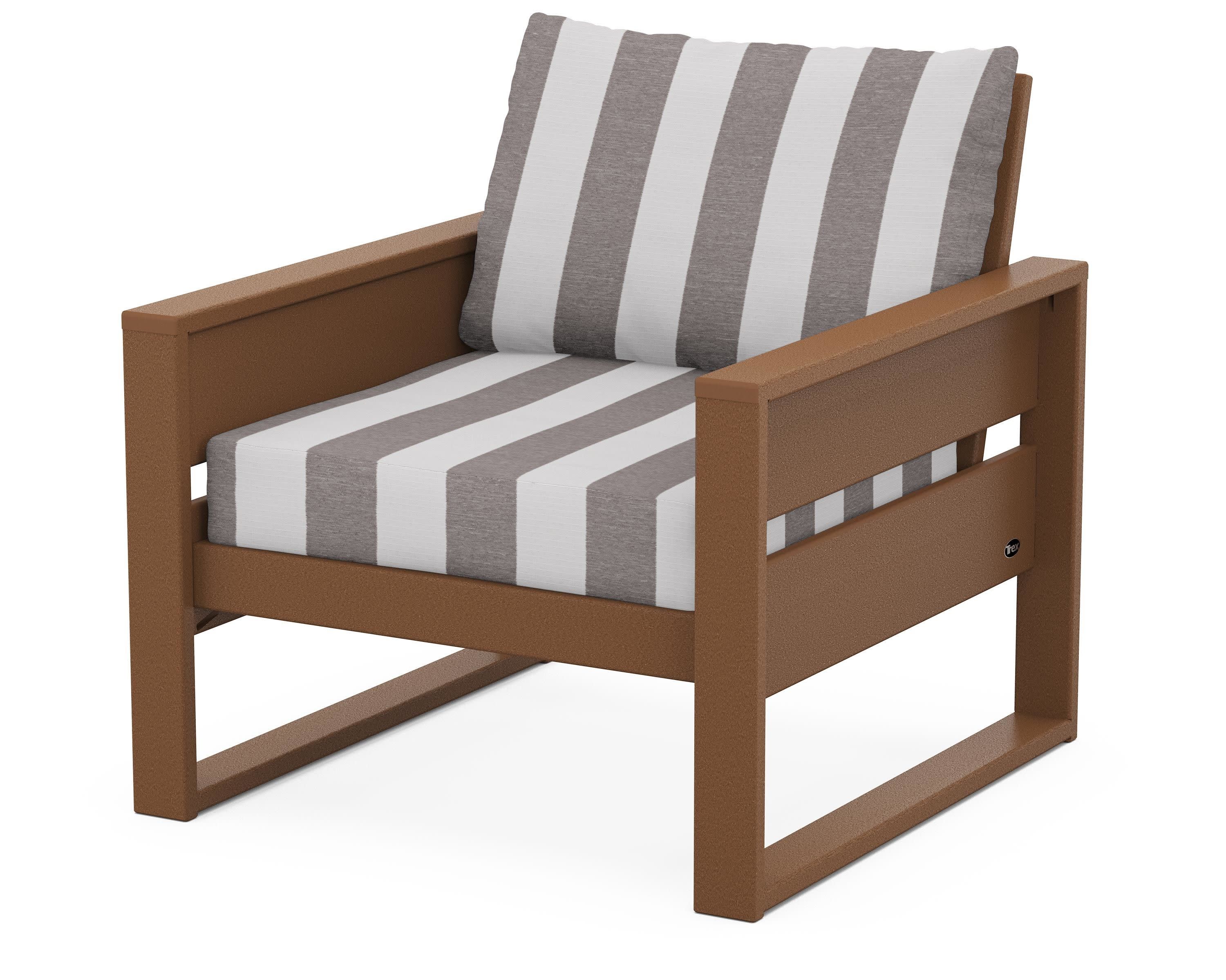 Eastport Club Chair in Tree House / Cabana Stripe Grey Mist