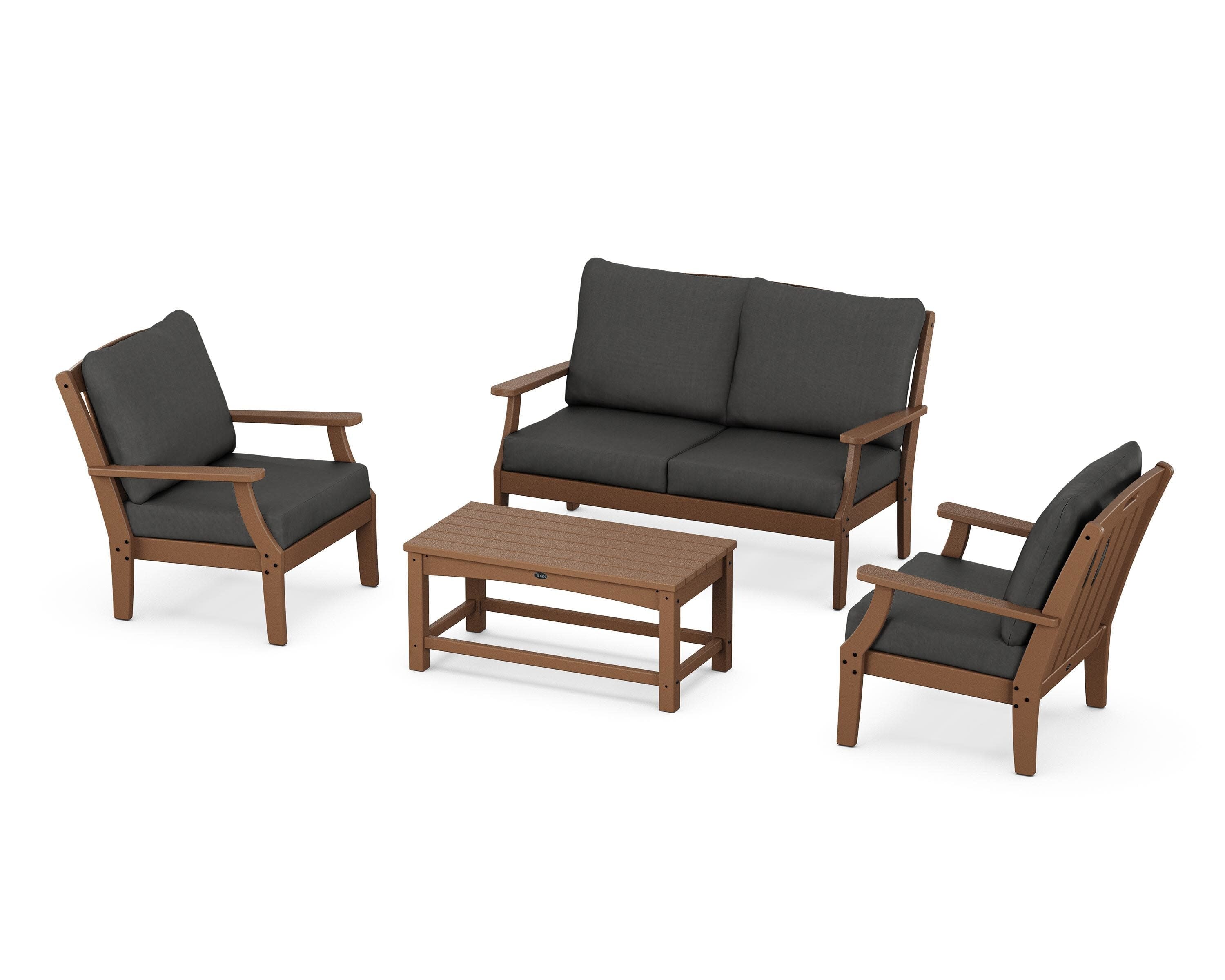 Yacht Club 4-Piece Deep Seating Chair Set in Tree House / Spectrum Carbon