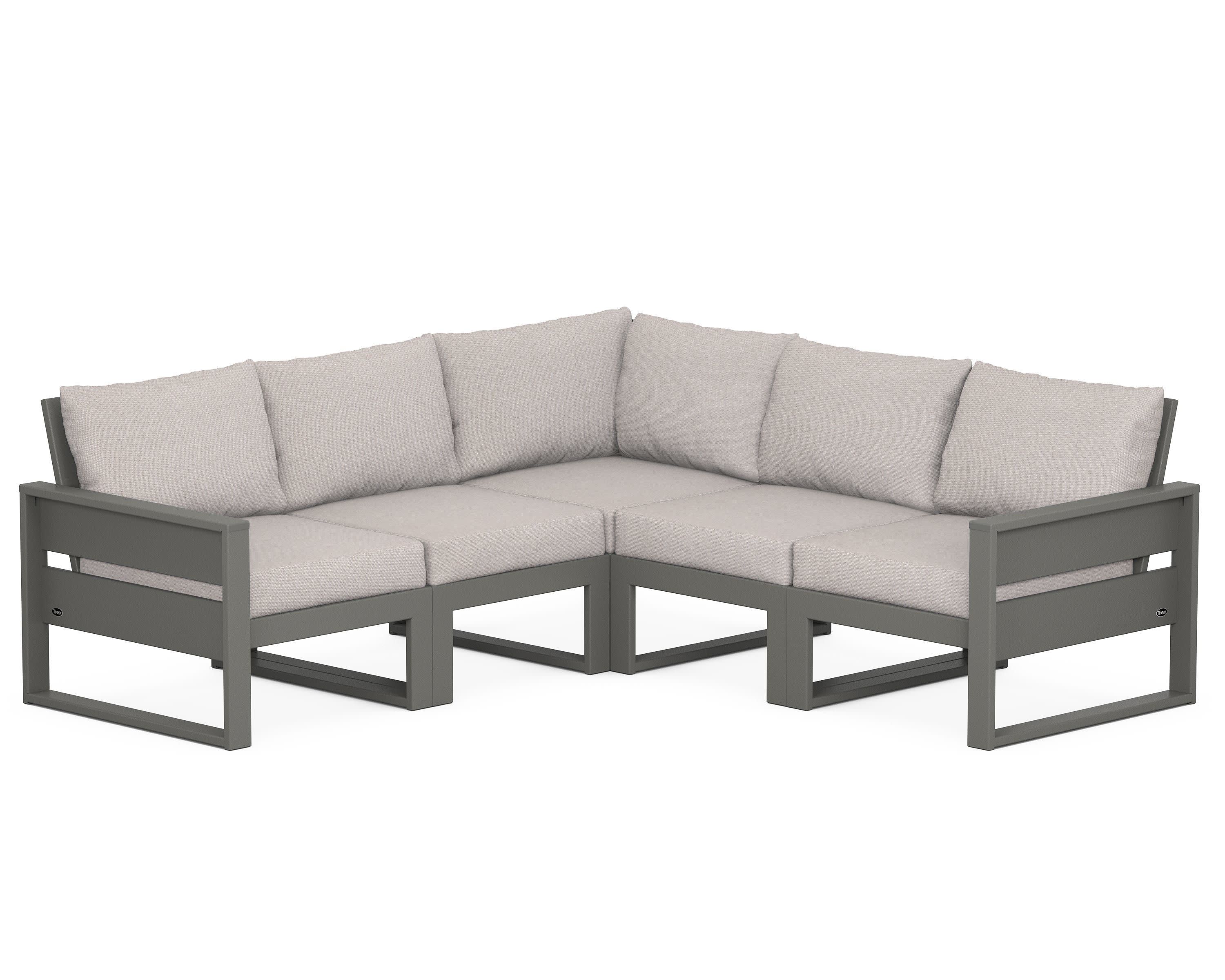 Eastport 5-Piece Sectional in Stepping Stone / Dune Burlap