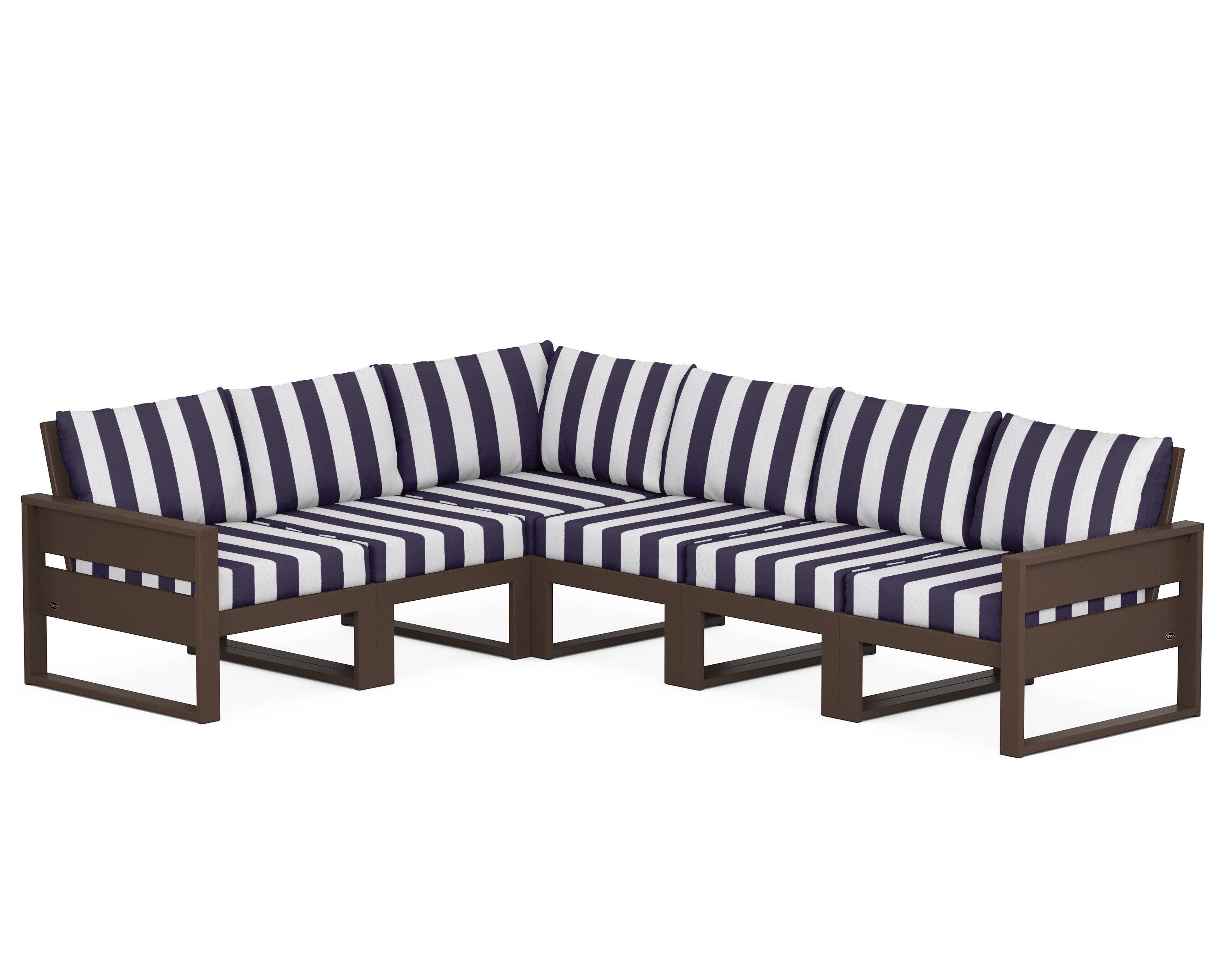 Eastport 6-Piece Sectional in Vintage Lantern / Cabana Stripe Navy