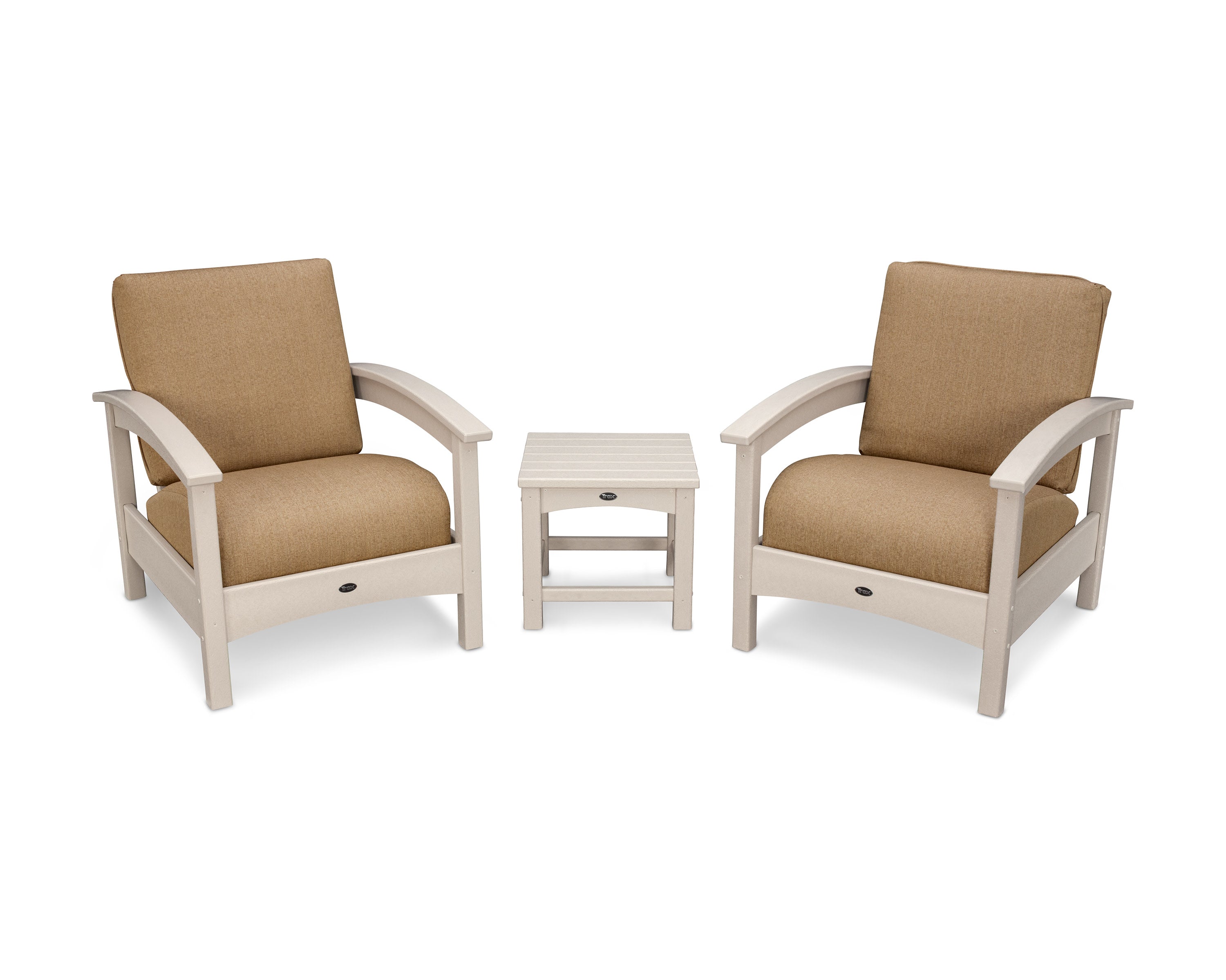 Rockport Club 3-Piece Deep Seating Conversation Set in Sand Castle / Sesame