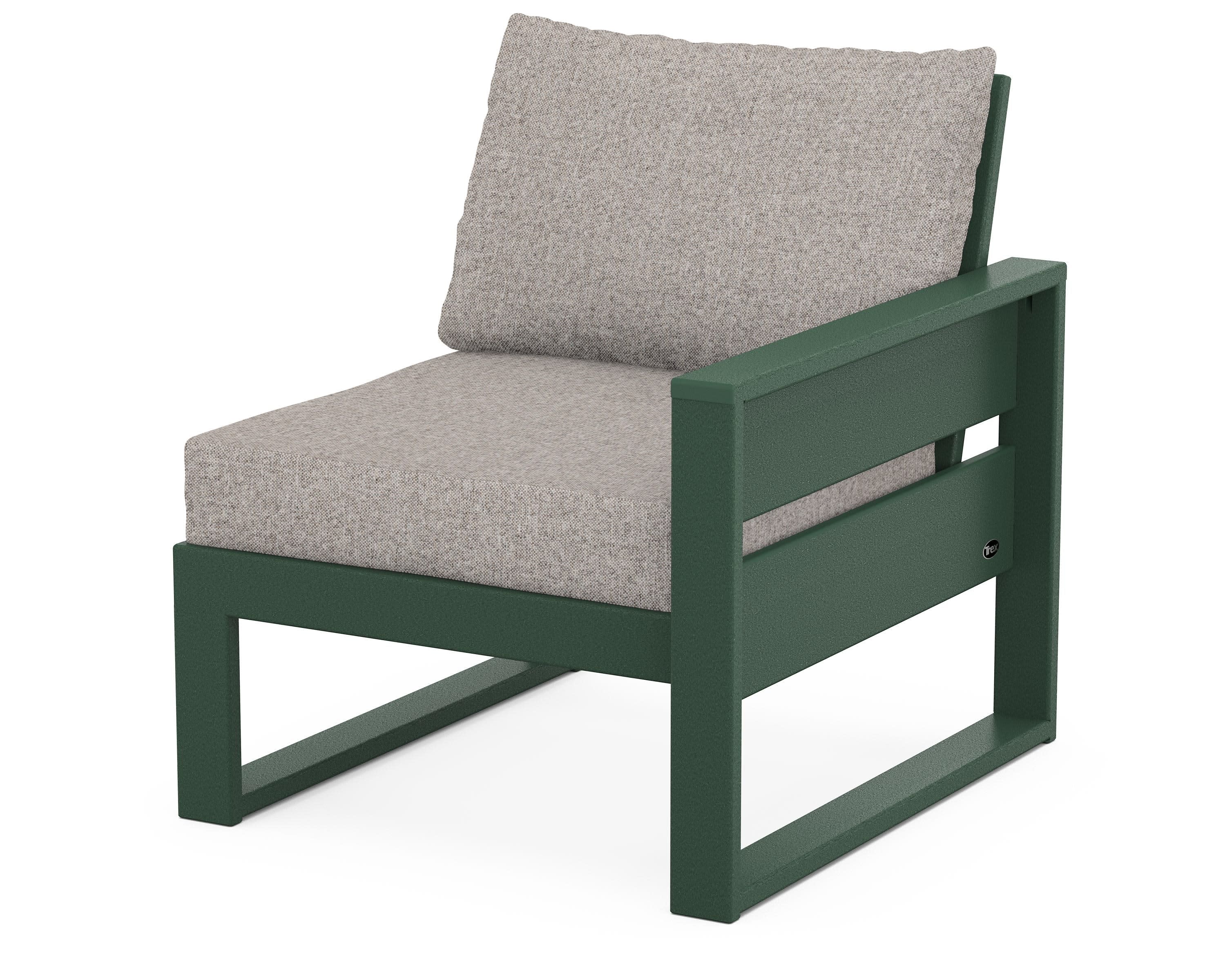 Eastport Modular Right Arm Chair in Rainforest Canopy / Weathered Tweed