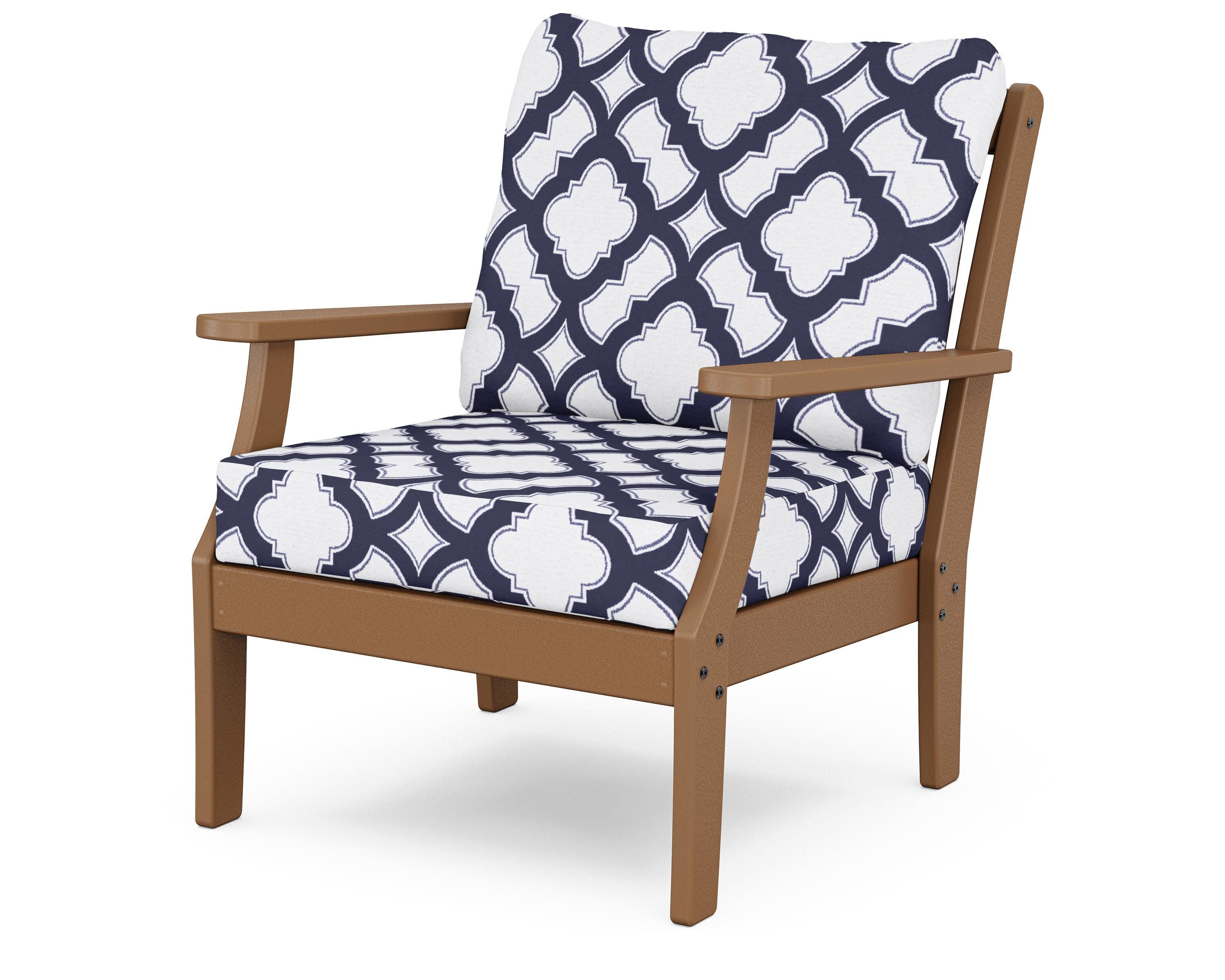 Yacht Club Deep Seating Chair in Tree House / Trellis Navy