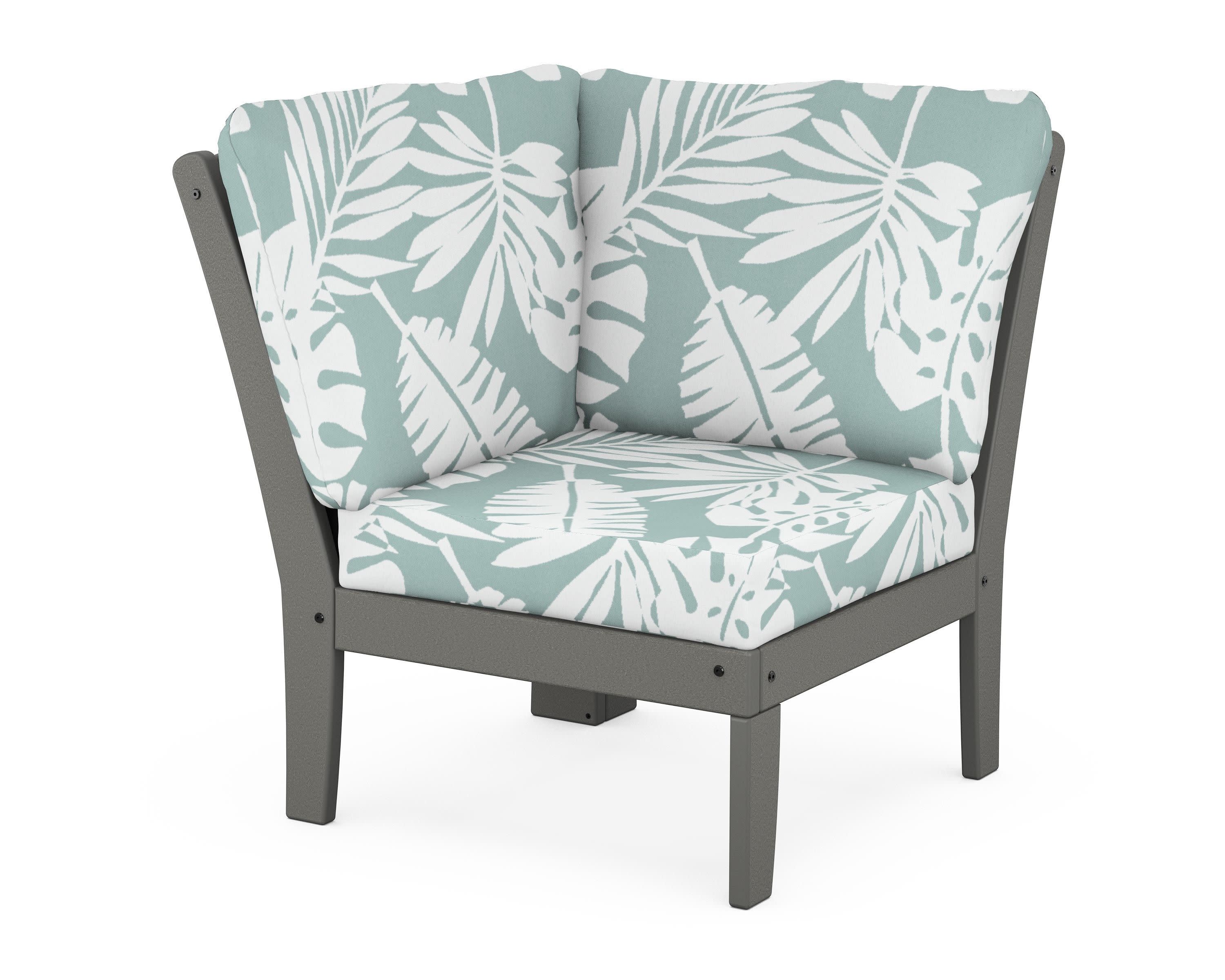 Yacht Club Modular Corner Chair in Stepping Stone / Leaf Glacier Spa