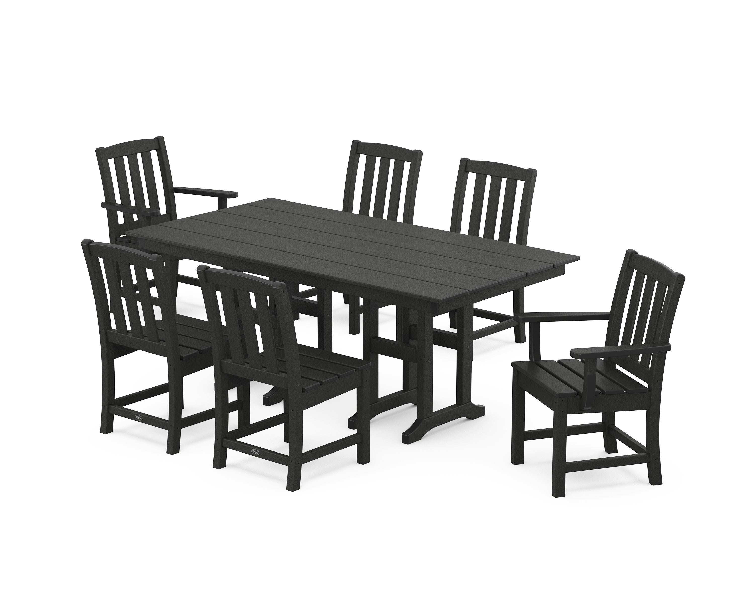 Cape Cod 7-Piece Farmhouse Dining Set in Charcoal Black