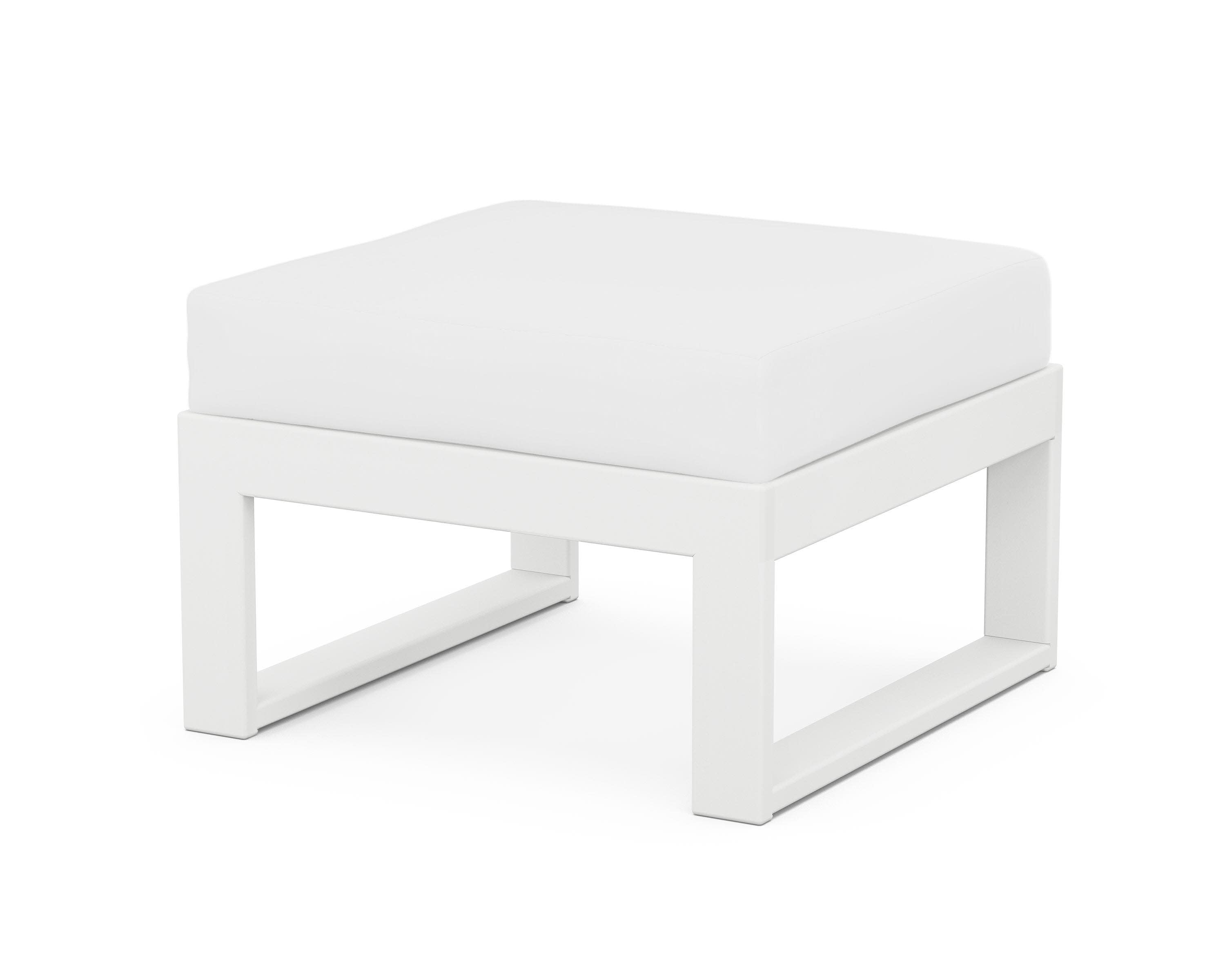 Modular Ottoman - Modern in White / Natural