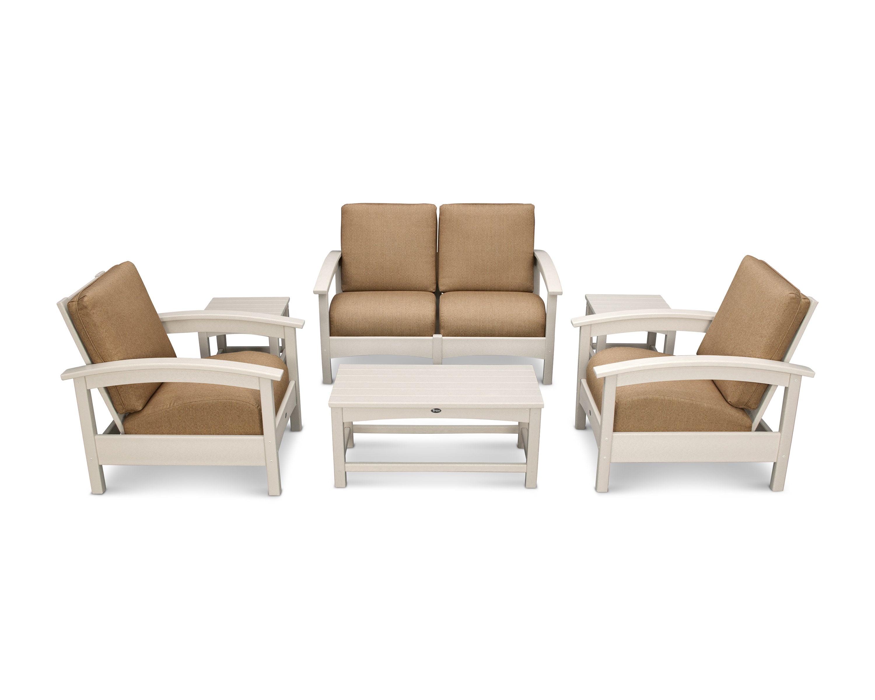 Rockport Club 6-Piece Deep Seating Conversation Set in Sand Castle / Sesame